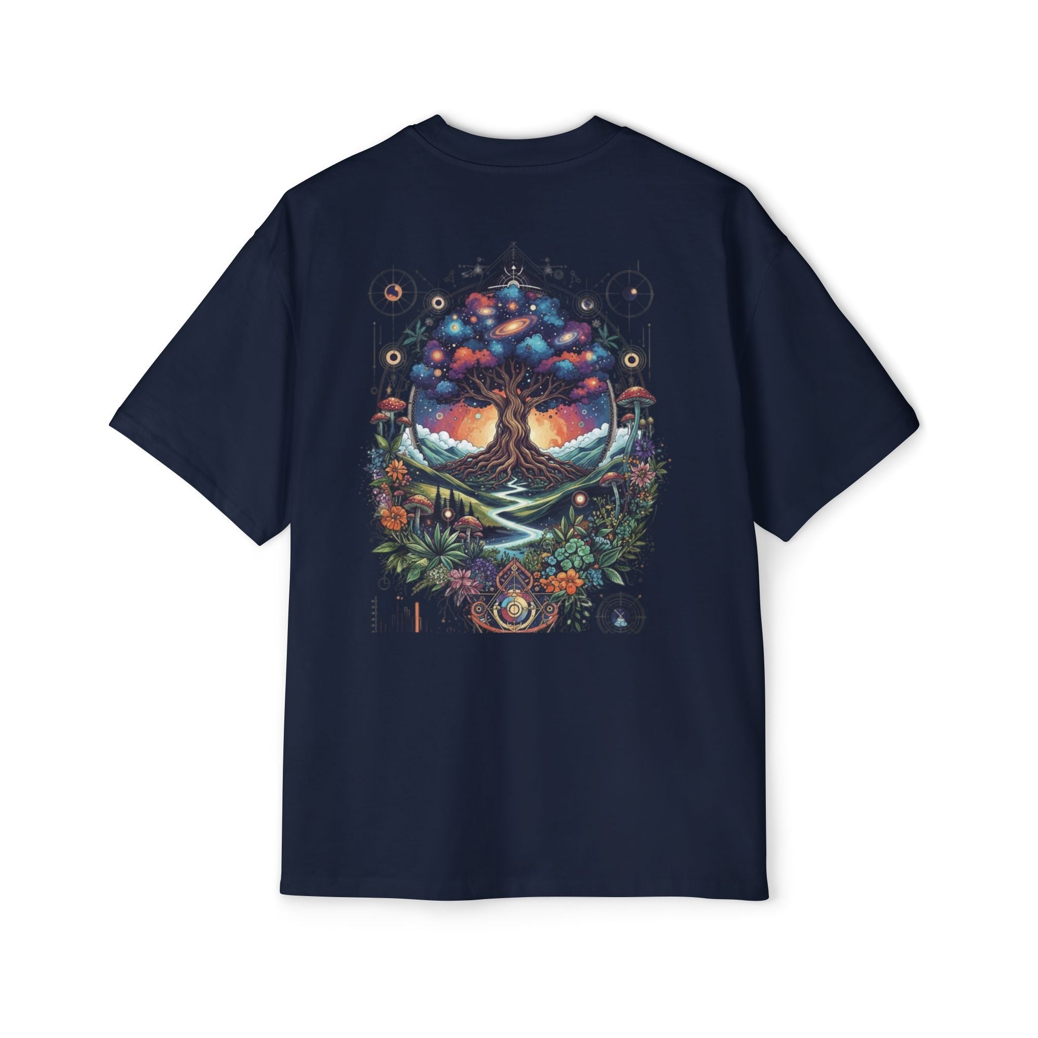 Bohemian Tree of Life Tee, Oversized Men's Shirt, Festival Wear, Nature Lover Gift, Eco-Friendly Fashion, Casual Summer Top