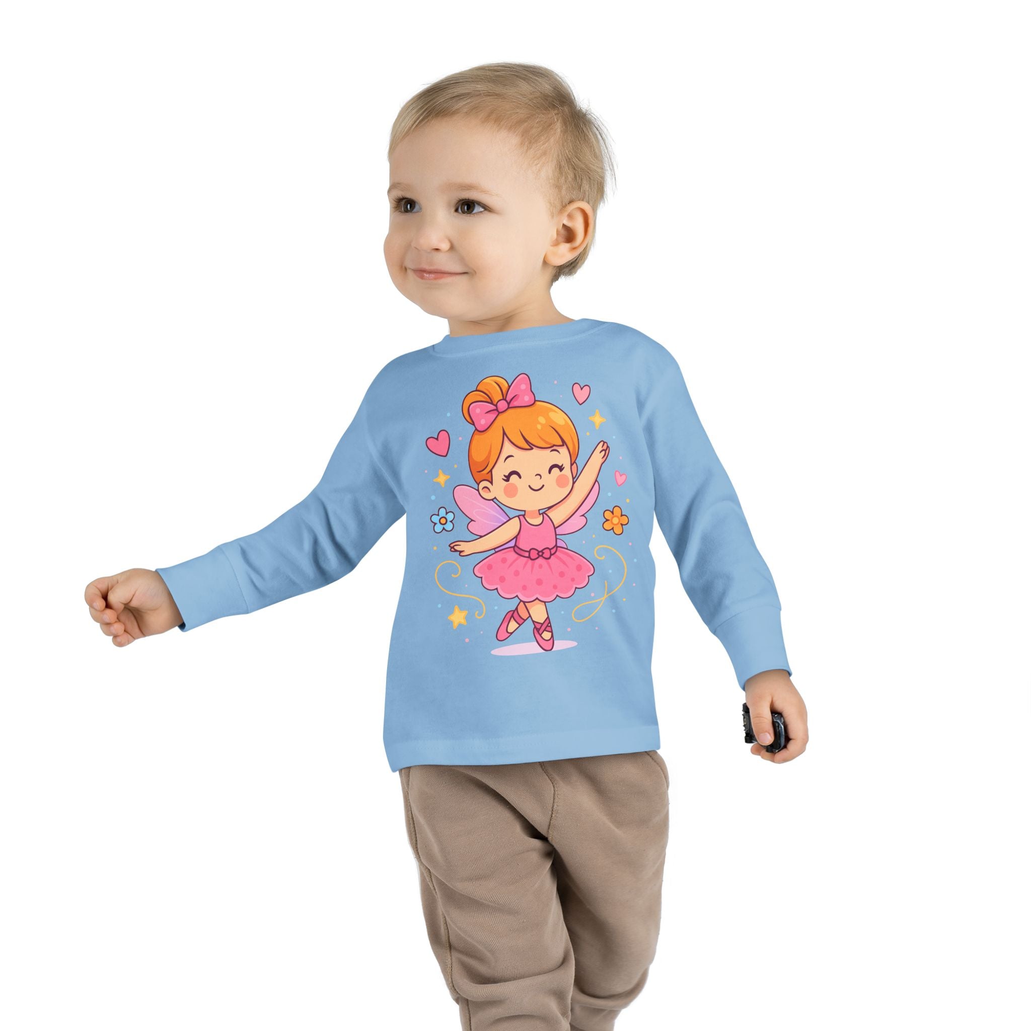 Cute Ballerina Toddler Long Sleeve Tee, Kids Dance Shirt, Toddler Gift, Ballet Costume Tee, Toddler Apparel for Birthdays, Dance Class