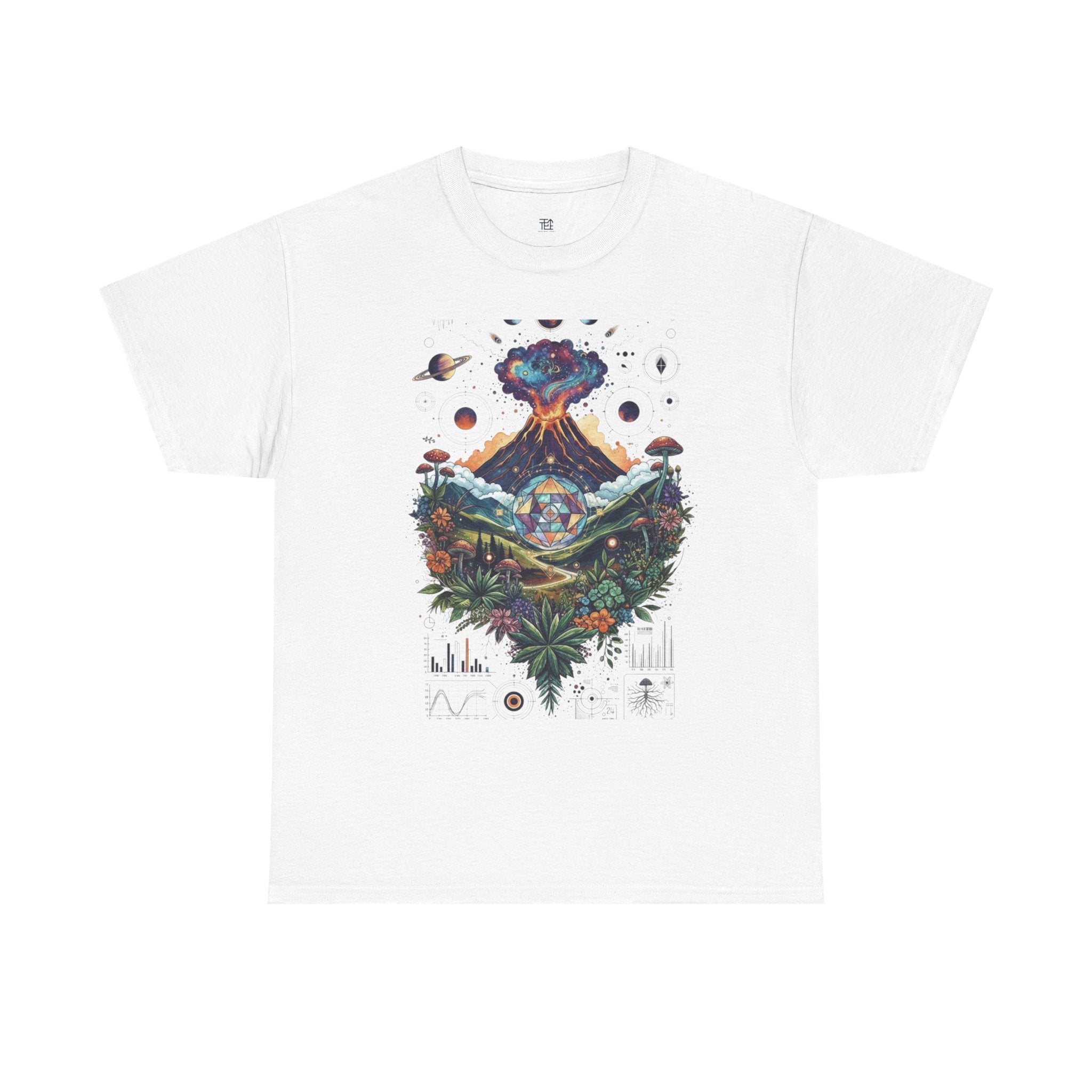 Nature-Inspired Unisex Heavy Cotton Tee | Volcano Art Shirt, Eco-Friendly T-Shirt, Gift for Nature Lovers, Unique Graphic Tee, Casual Wear