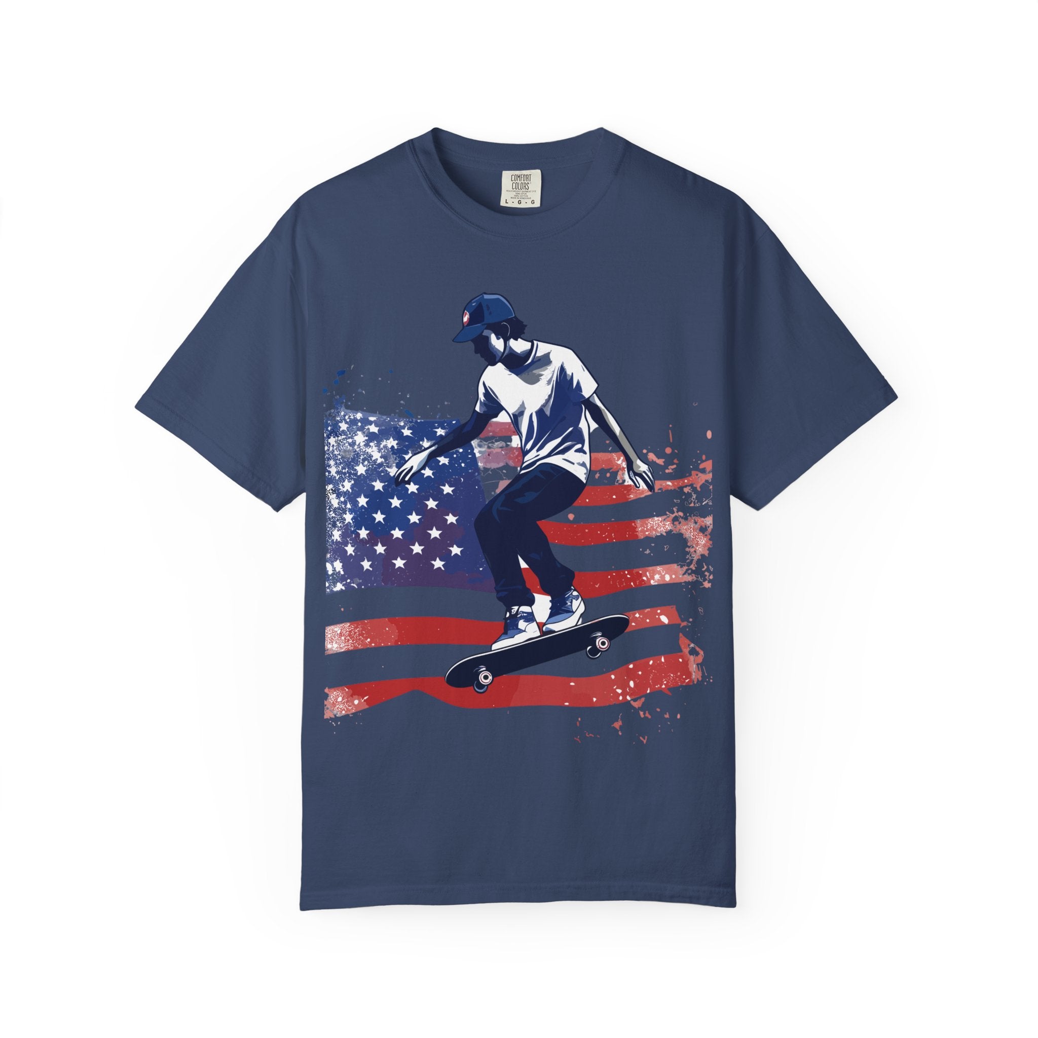 Skateboarder American Flag T-Shirt