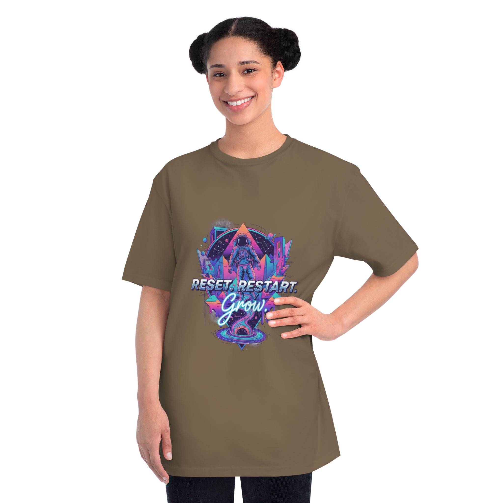 Organic Reset Restart Grow T-Shirt, Unisex Graphic Tee, Motivational Shirt, Eco-Friendly Apparel, Perfect for Gifts