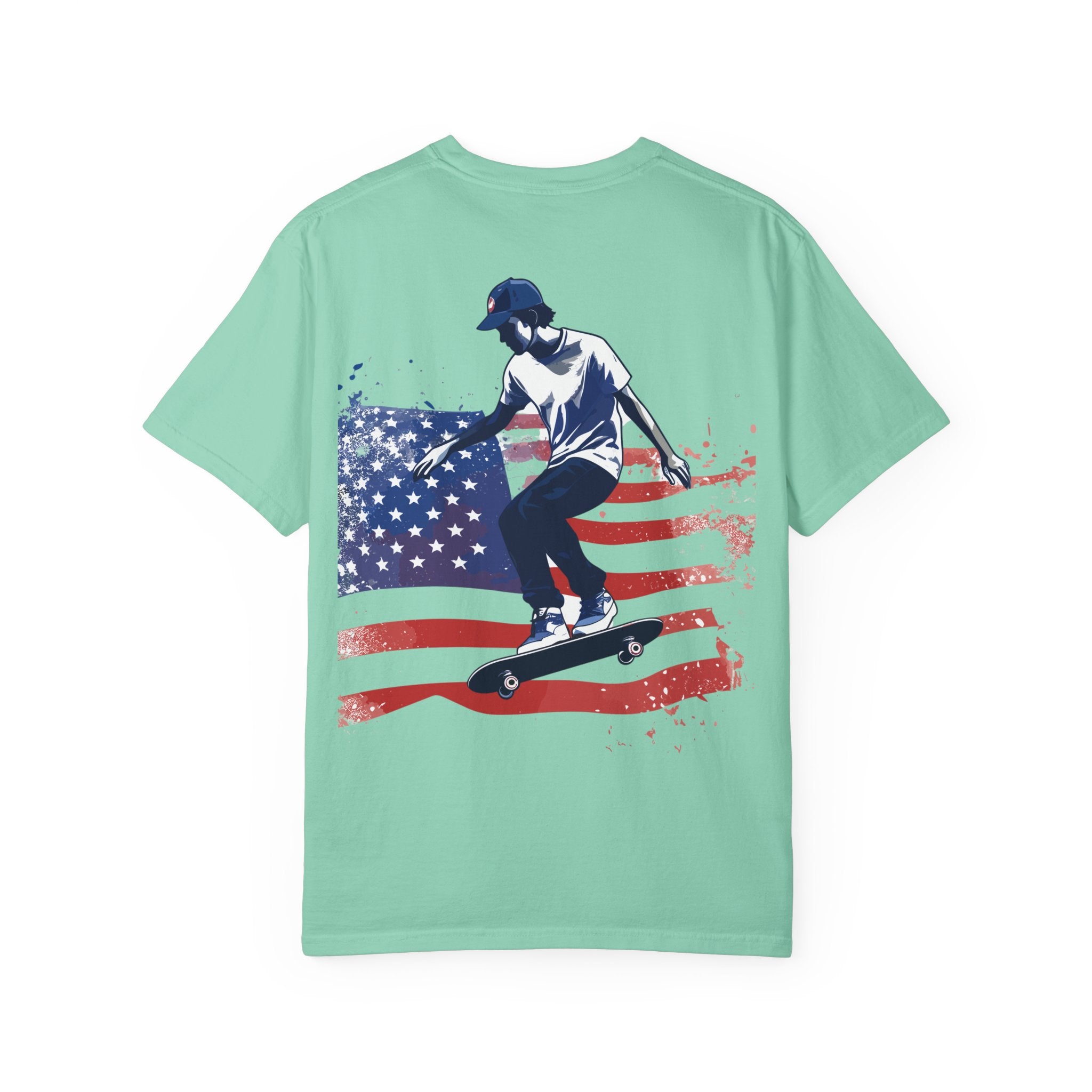 Skateboarder American Flag T-Shirt
