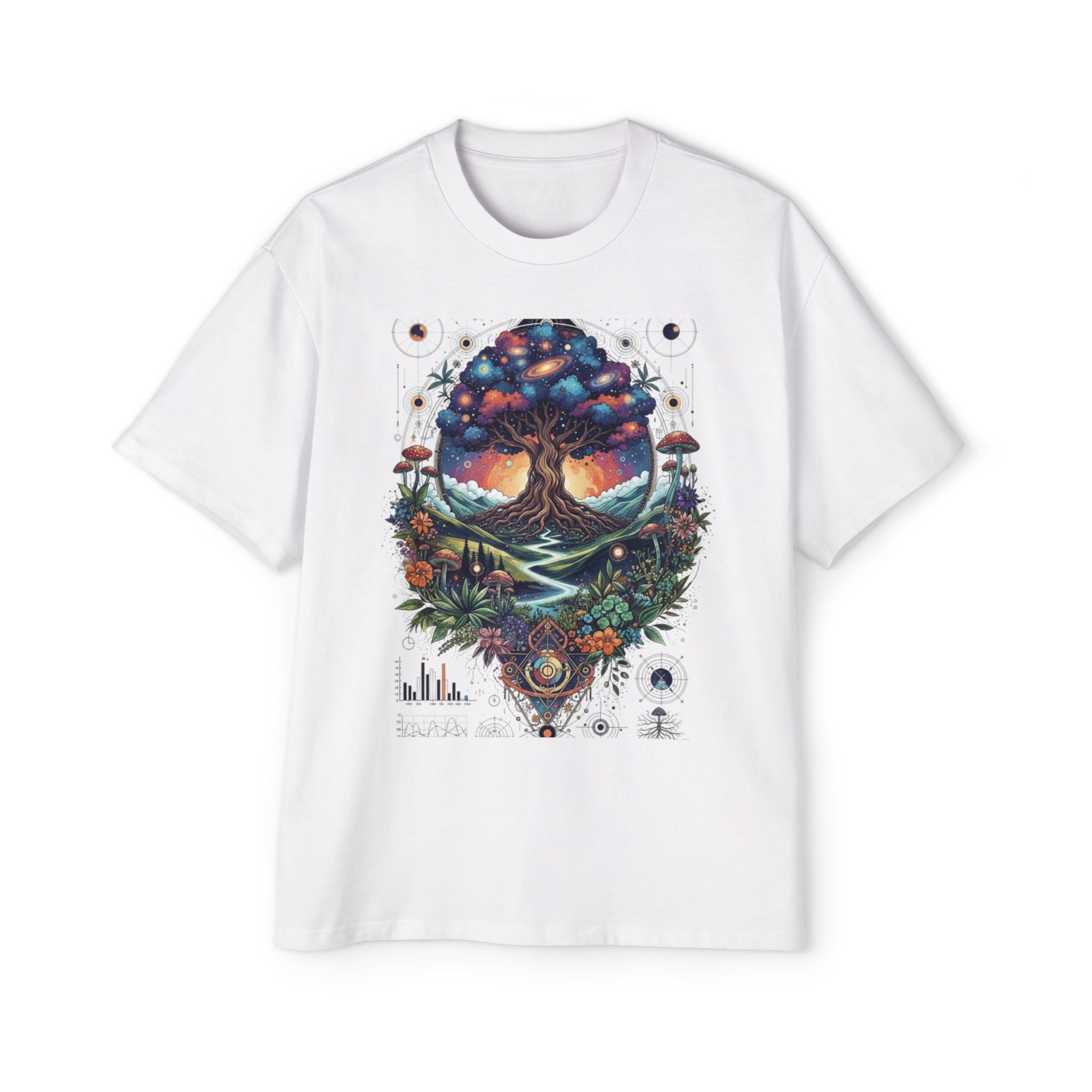 Bohemian Tree of Life Tee, Oversized Men's Shirt, Festival Wear, Nature Lover Gift, Eco-Friendly Fashion, Casual Summer Top