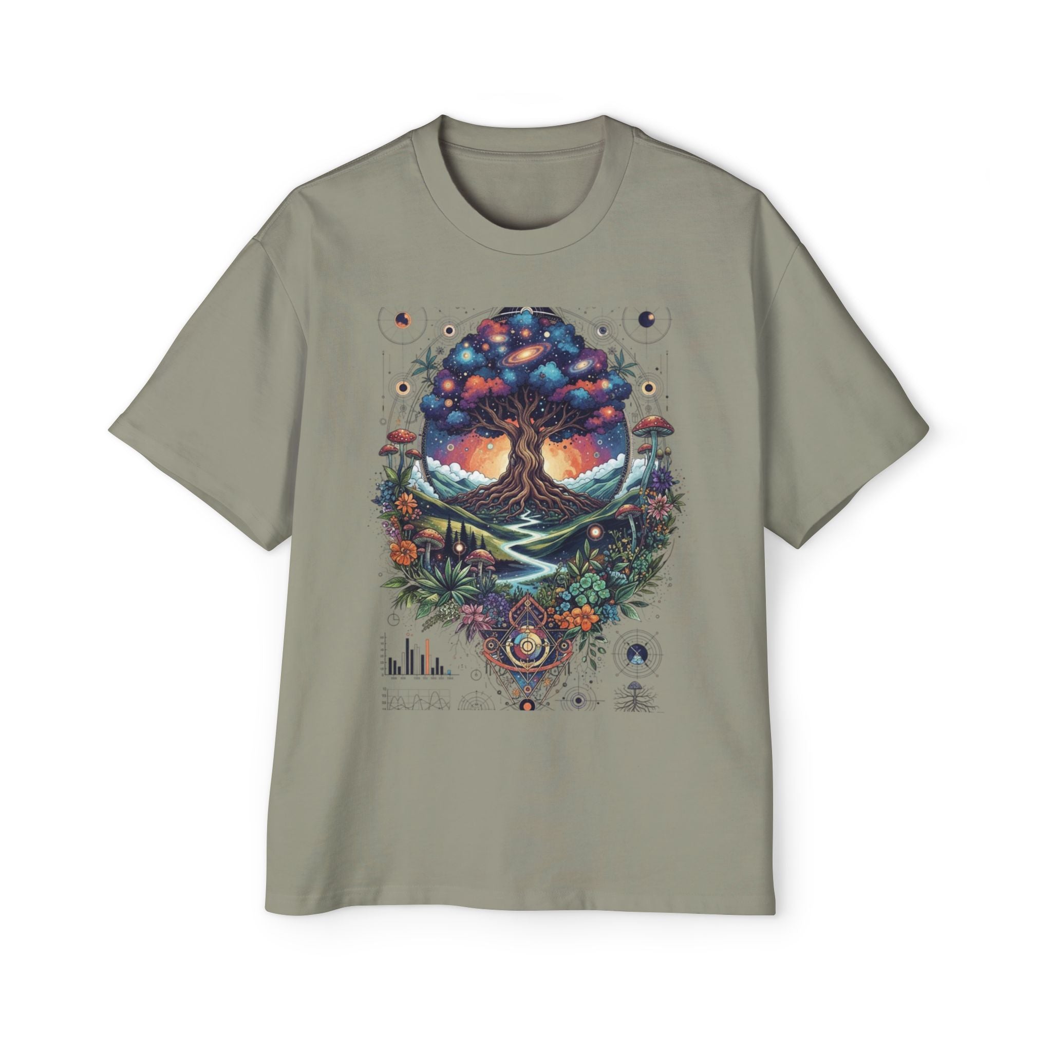 Bohemian Tree of Life Tee, Oversized Men's Shirt, Festival Wear, Nature Lover Gift, Eco-Friendly Fashion, Casual Summer Top