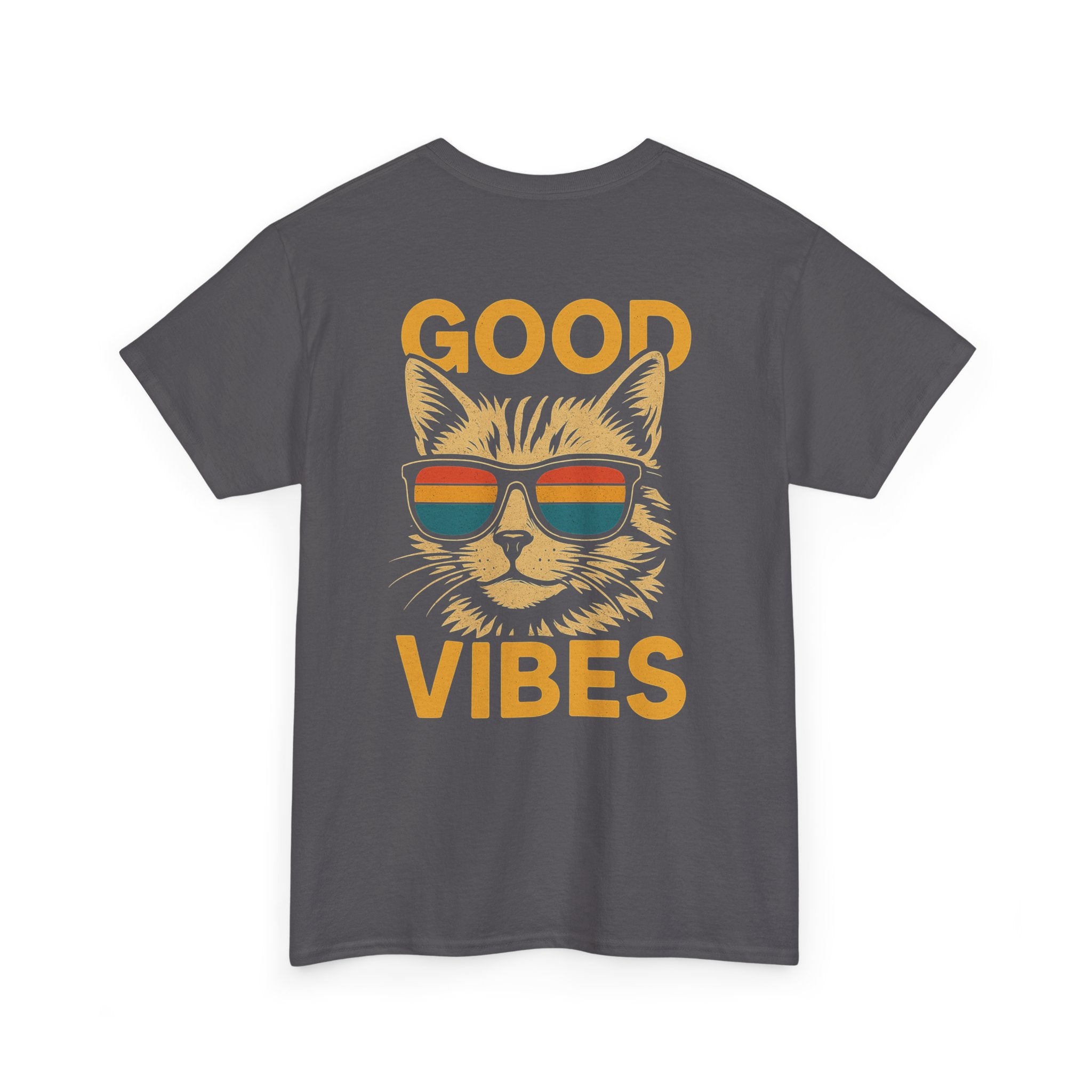 Good Vibes Cat Tee, Unisex Cotton T-Shirt, Summer Casual Top, Gift for Cat Lovers, Fun Pet Shirt, Chill Vibes Outfit