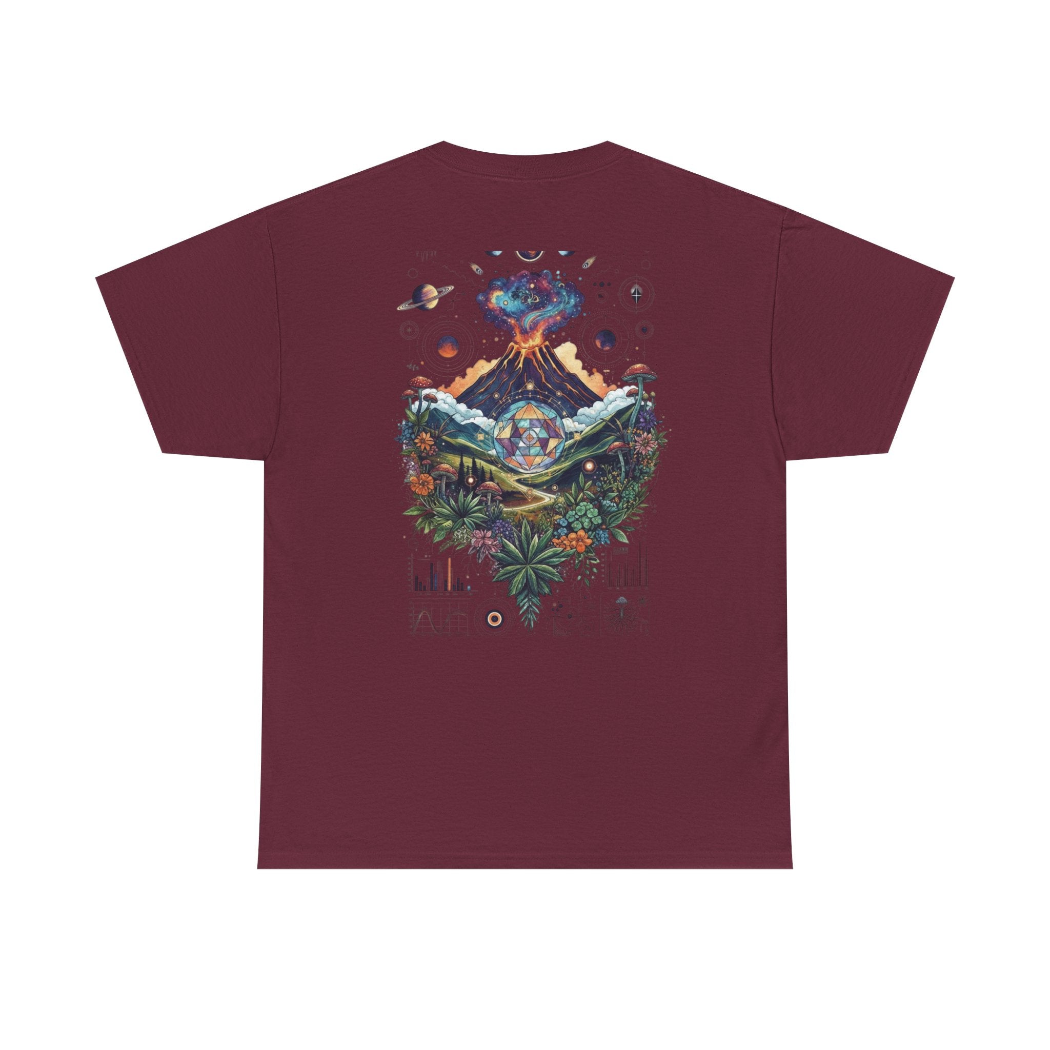 Nature-Inspired Unisex Heavy Cotton Tee | Volcano Art Shirt, Eco-Friendly T-Shirt, Gift for Nature Lovers, Unique Graphic Tee, Casual Wear