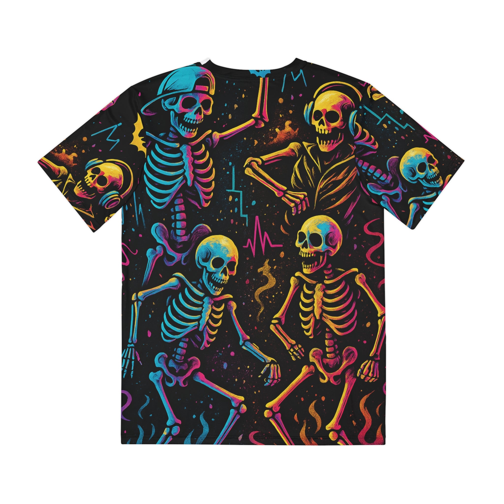 Colorful Skeleton Dance T-Shirt | Fun Graphic Tee for Parties, Halloween, Pop Culture Lovers, Festival Wear, Unique Gift
