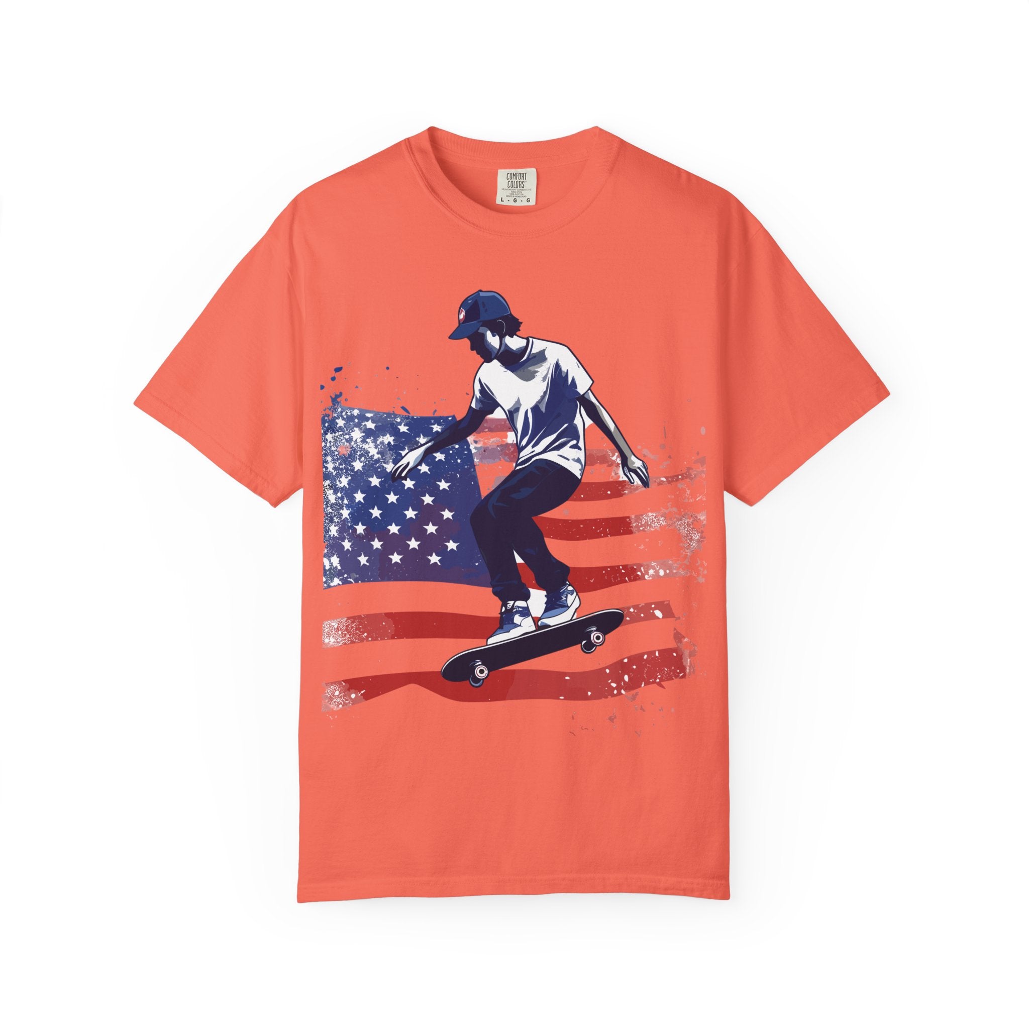 Skateboarder American Flag T-Shirt