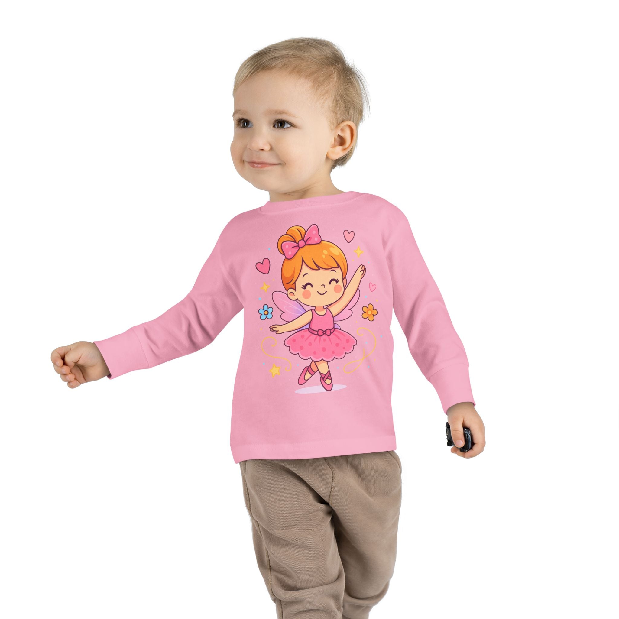 Cute Ballerina Toddler Long Sleeve Tee, Kids Dance Shirt, Toddler Gift, Ballet Costume Tee, Toddler Apparel for Birthdays, Dance Class