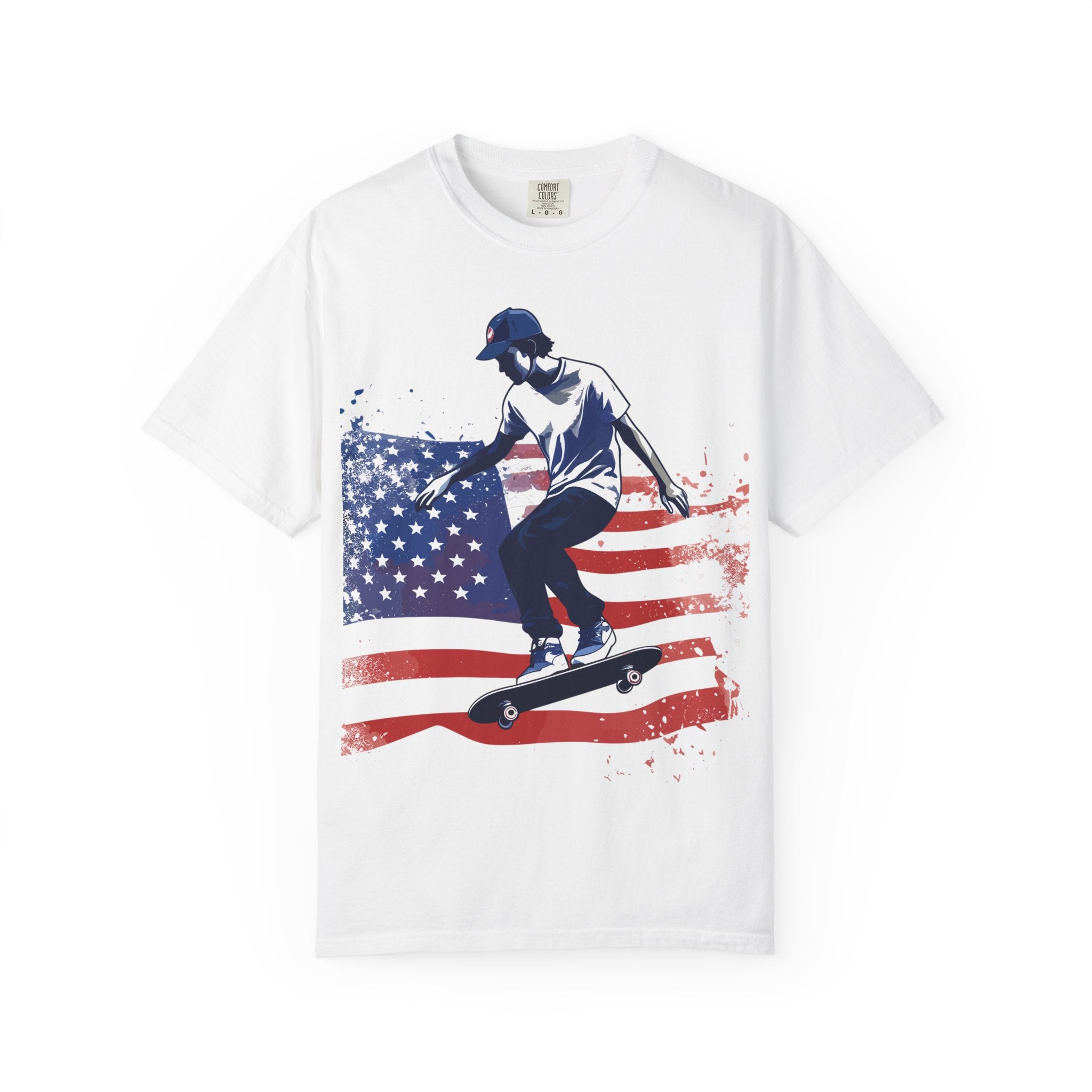 Skateboarder American Flag T-Shirt