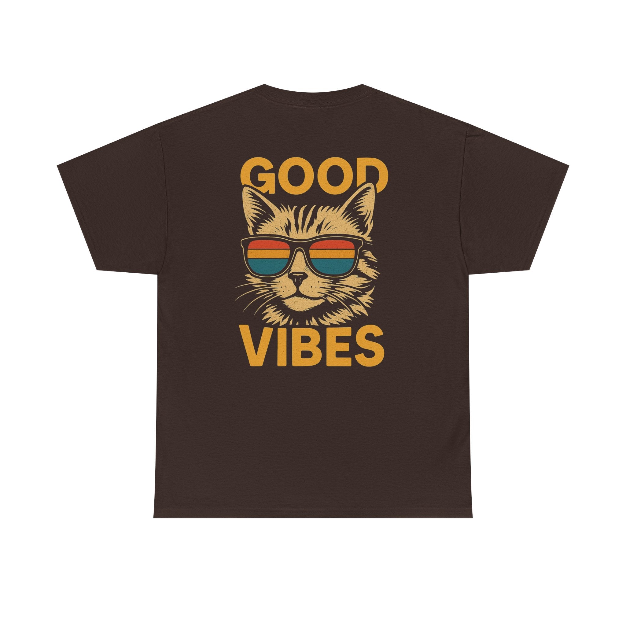 Good Vibes Cat Tee, Unisex Cotton T-Shirt, Summer Casual Top, Gift for Cat Lovers, Fun Pet Shirt, Chill Vibes Outfit