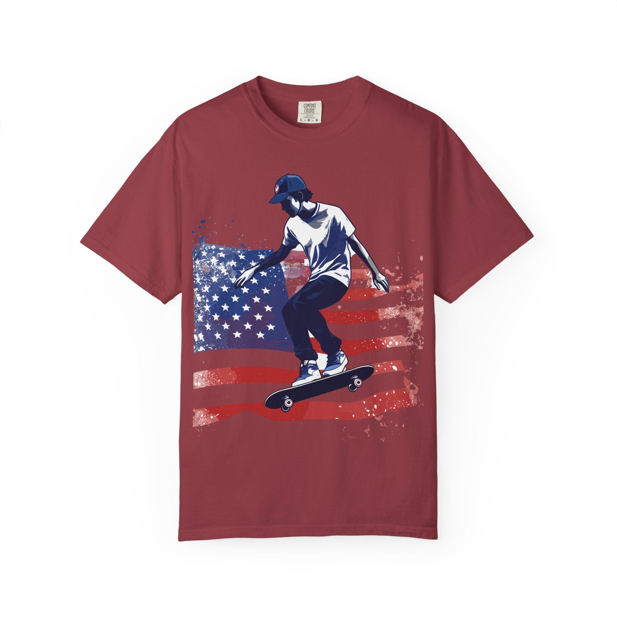 Skateboarder American Flag T-Shirt