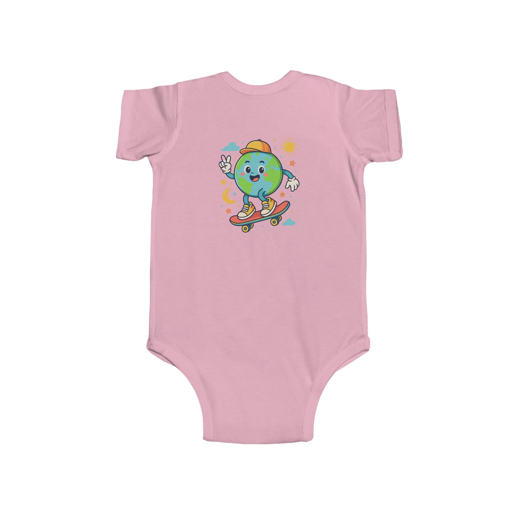Skateboarding Earth Infant Bodysuit - Cute Baby Outfit, Eco-Friendly Gift, Toddler Apparel, Birthday Gift, New Parent Essentials
