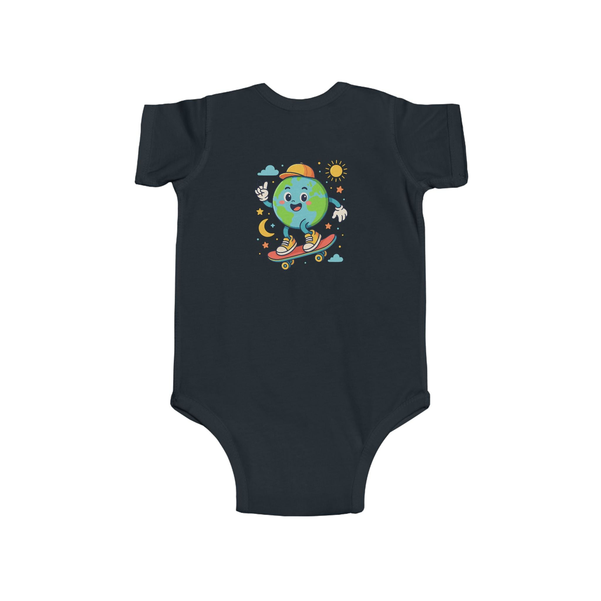 Skateboarding Earth Infant Bodysuit - Cute Baby Outfit, Eco-Friendly Gift, Toddler Apparel, Birthday Gift, New Parent Essentials