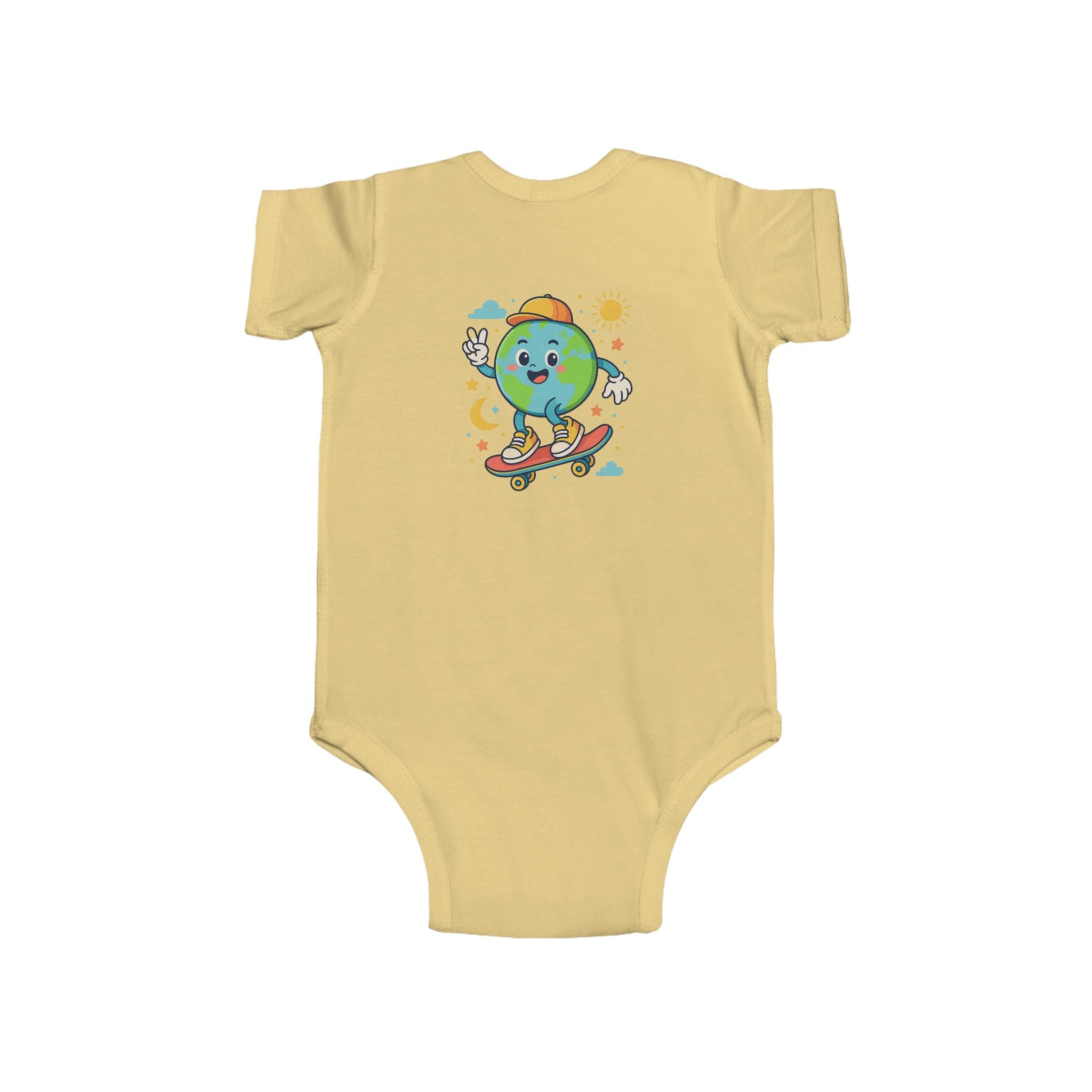 Skateboarding Earth Infant Bodysuit - Cute Baby Outfit, Eco-Friendly Gift, Toddler Apparel, Birthday Gift, New Parent Essentials