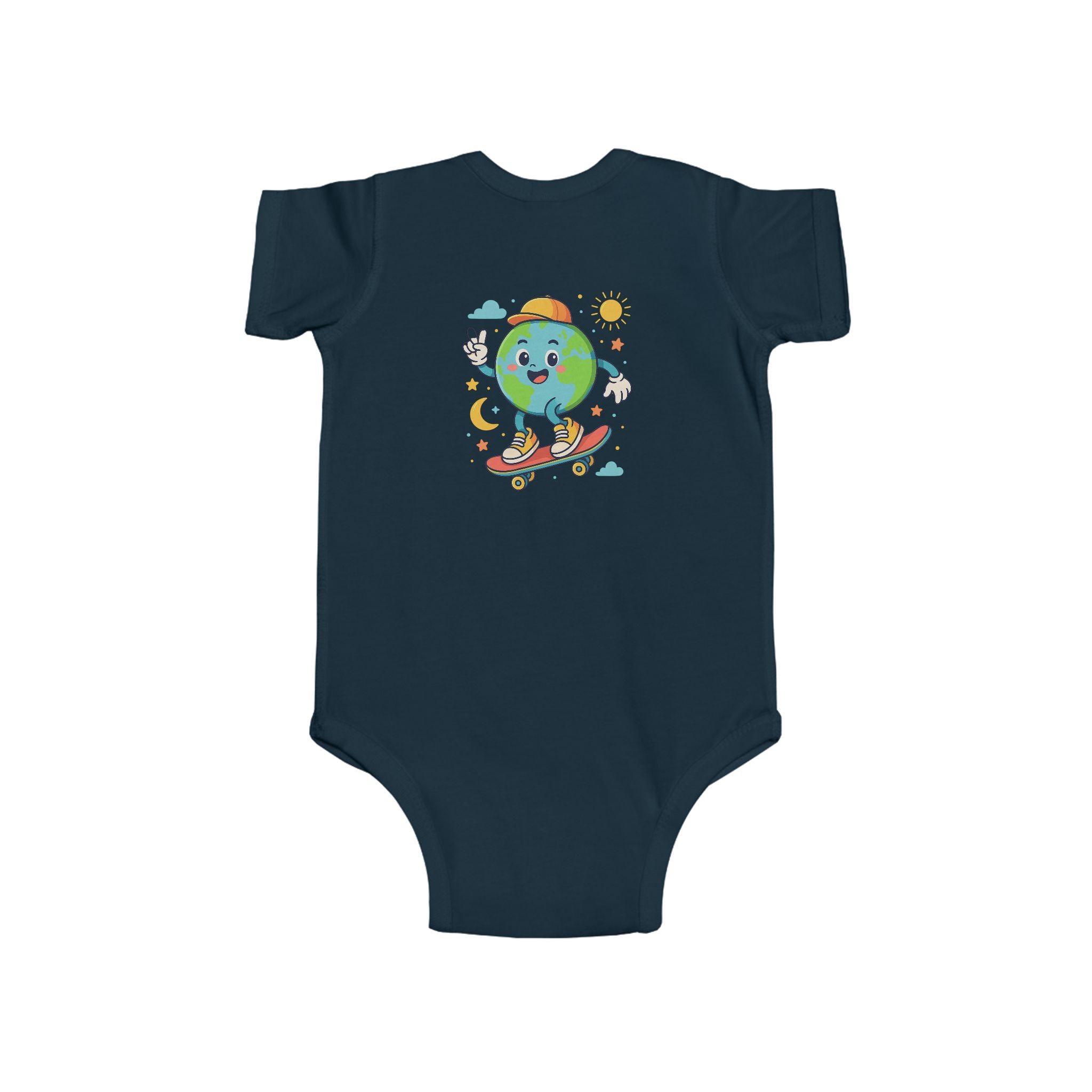 Skateboarding Earth Infant Bodysuit - Cute Baby Outfit, Eco-Friendly Gift, Toddler Apparel, Birthday Gift, New Parent Essentials