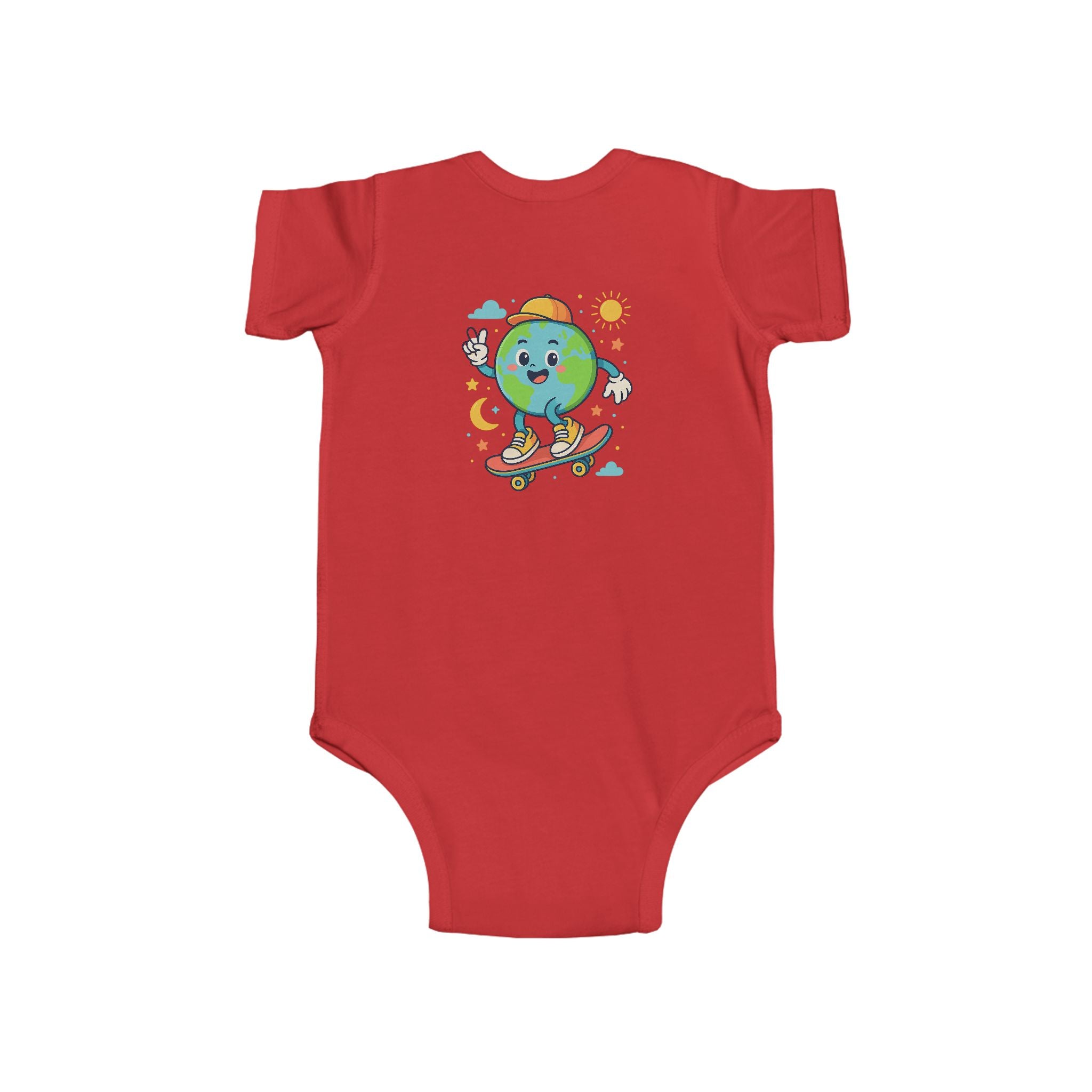 Skateboarding Earth Infant Bodysuit - Cute Baby Outfit, Eco-Friendly Gift, Toddler Apparel, Birthday Gift, New Parent Essentials