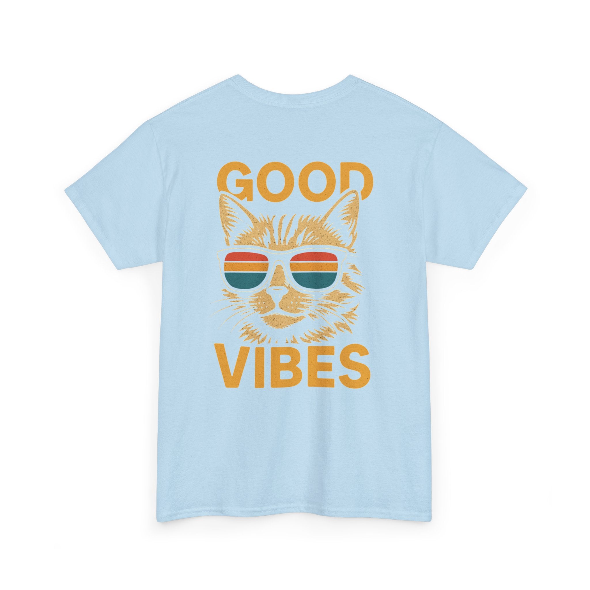 Good Vibes Cat Tee, Unisex Cotton T-Shirt, Summer Casual Top, Gift for Cat Lovers, Fun Pet Shirt, Chill Vibes Outfit