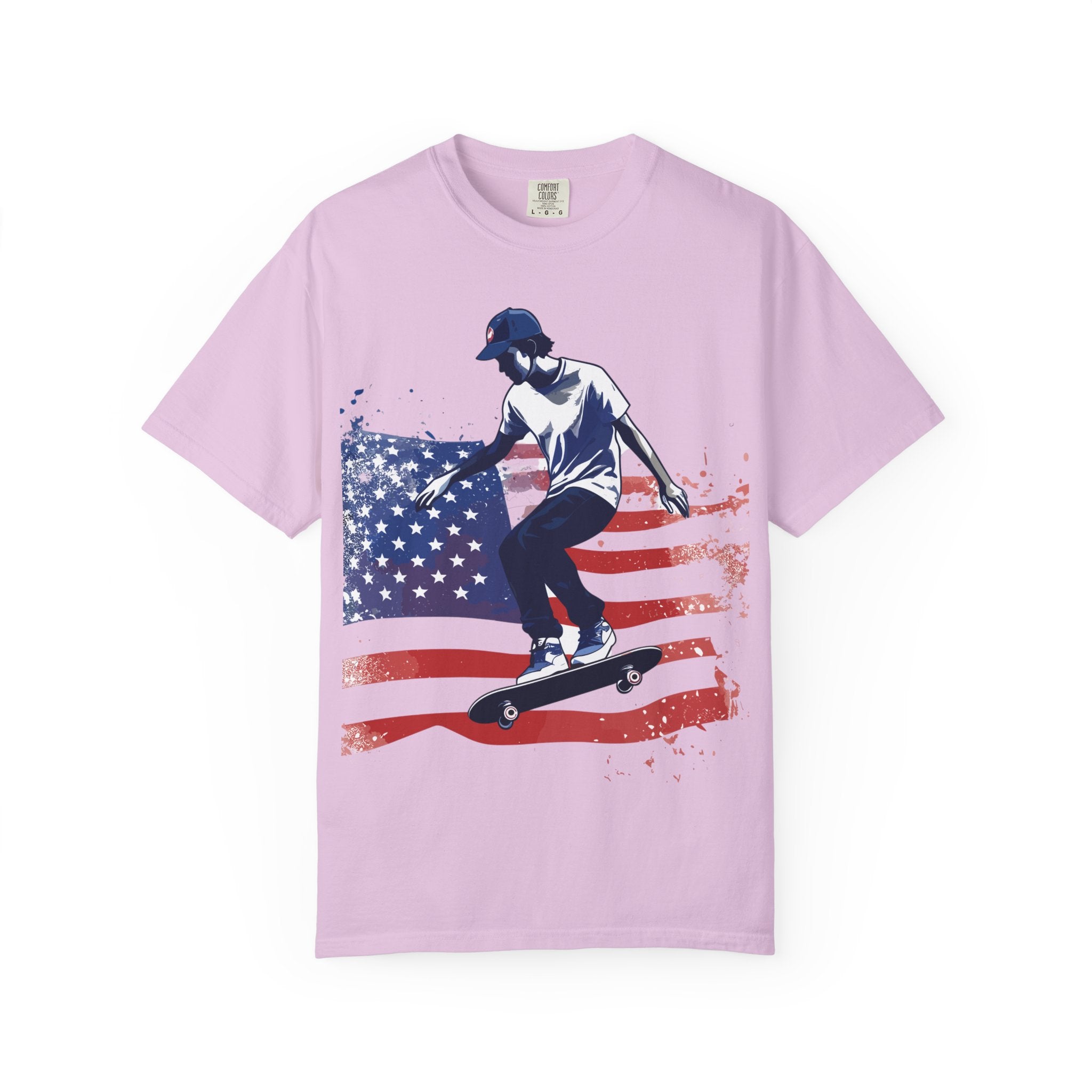 Skateboarder American Flag T-Shirt