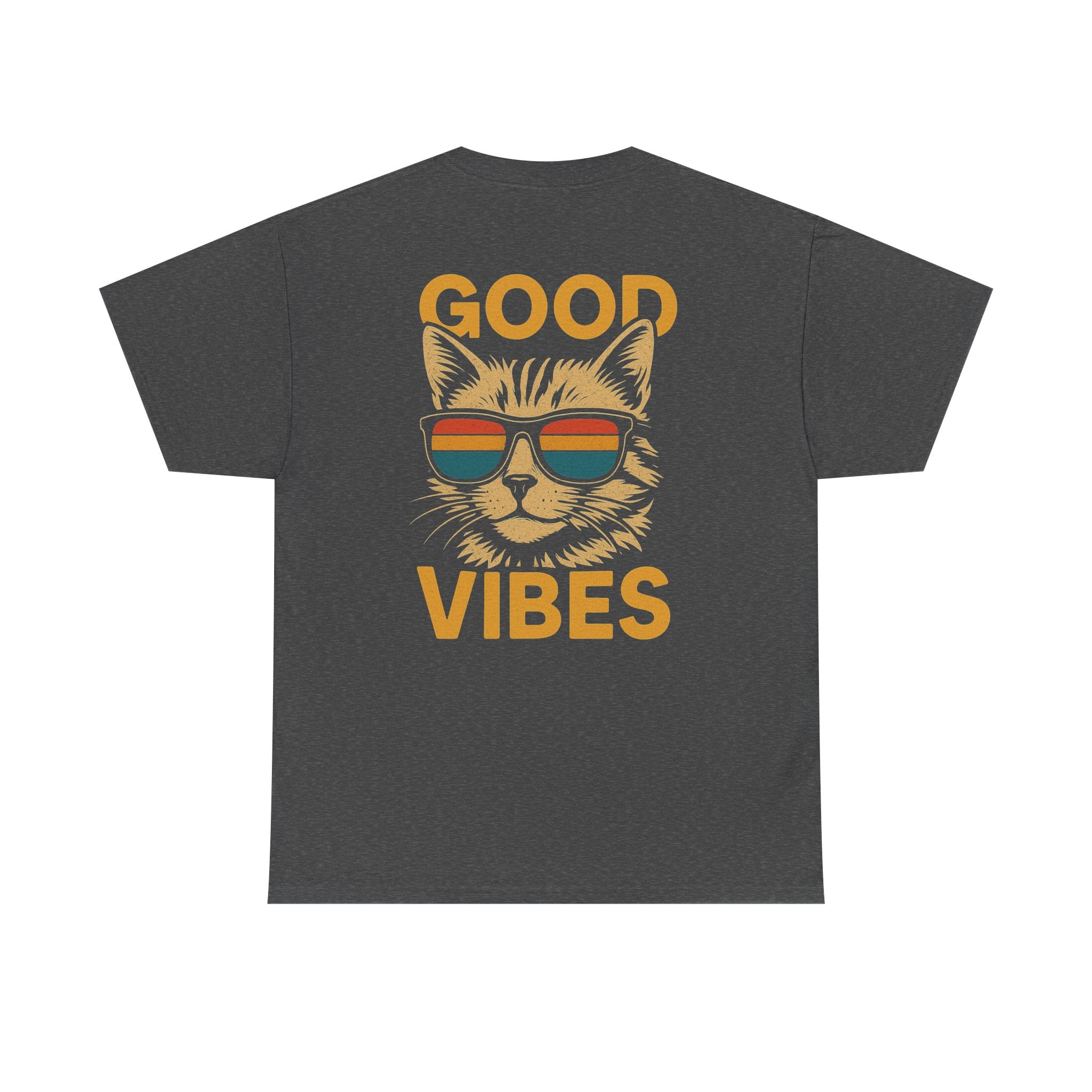 Good Vibes Cat Tee, Unisex Cotton T-Shirt, Summer Casual Top, Gift for Cat Lovers, Fun Pet Shirt, Chill Vibes Outfit