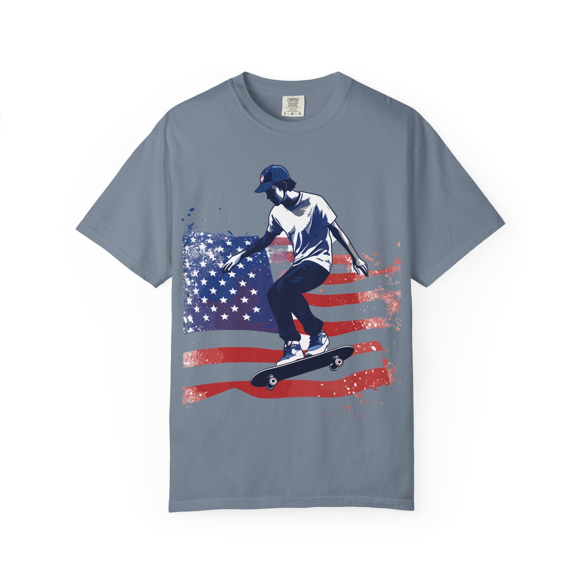 Skateboarder American Flag T-Shirt