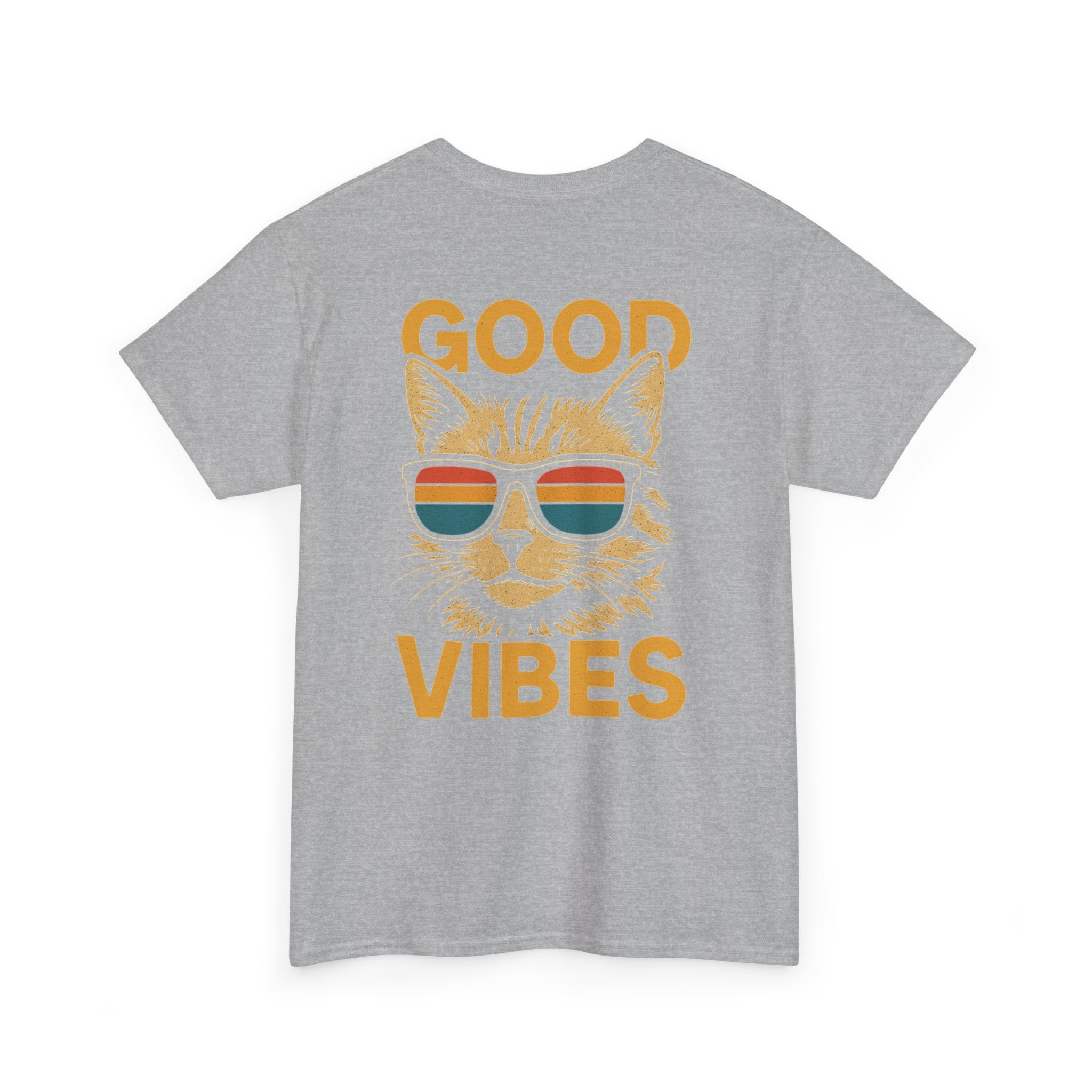 Good Vibes Cat Tee, Unisex Cotton T-Shirt, Summer Casual Top, Gift for Cat Lovers, Fun Pet Shirt, Chill Vibes Outfit