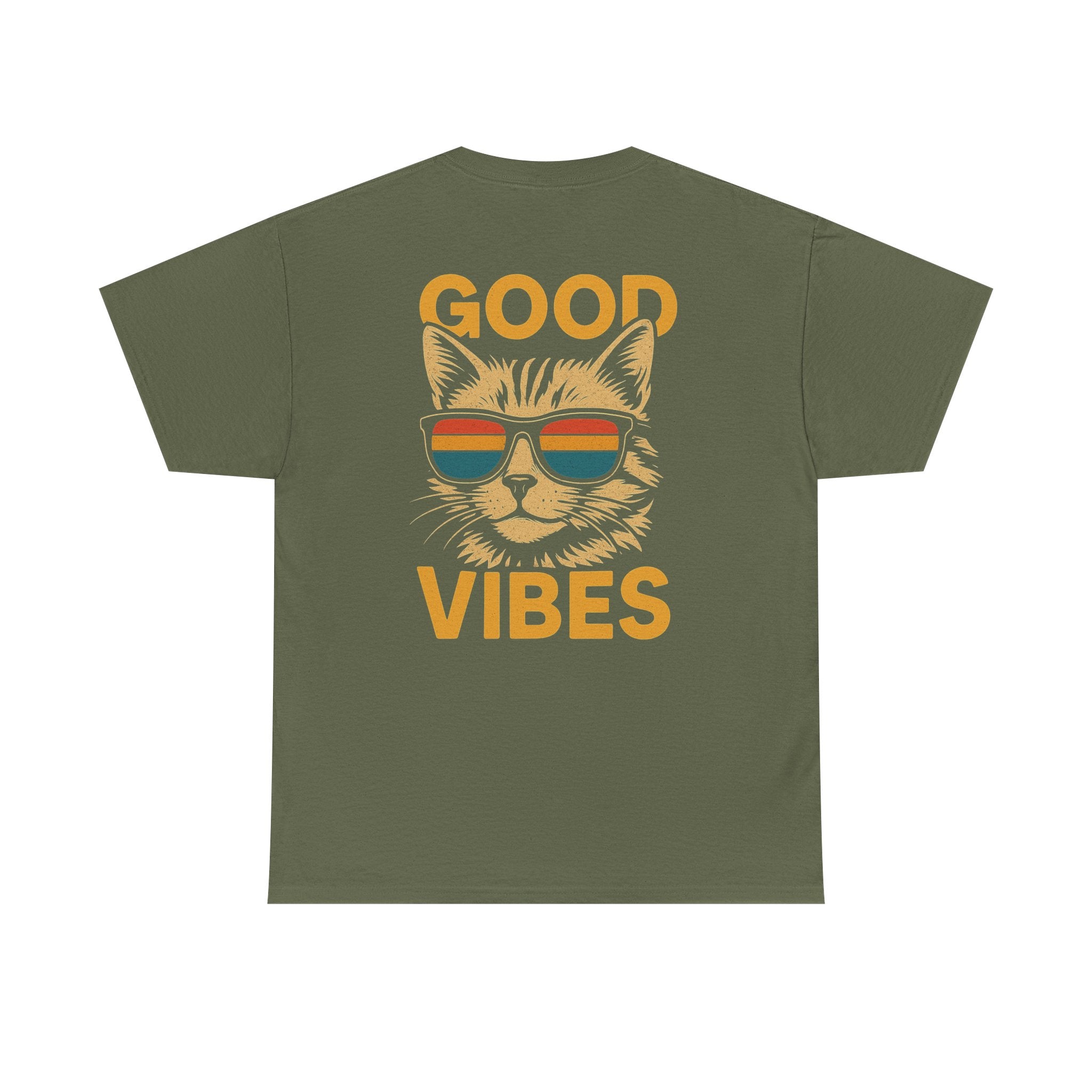 Good Vibes Cat Tee, Unisex Cotton T-Shirt, Summer Casual Top, Gift for Cat Lovers, Fun Pet Shirt, Chill Vibes Outfit