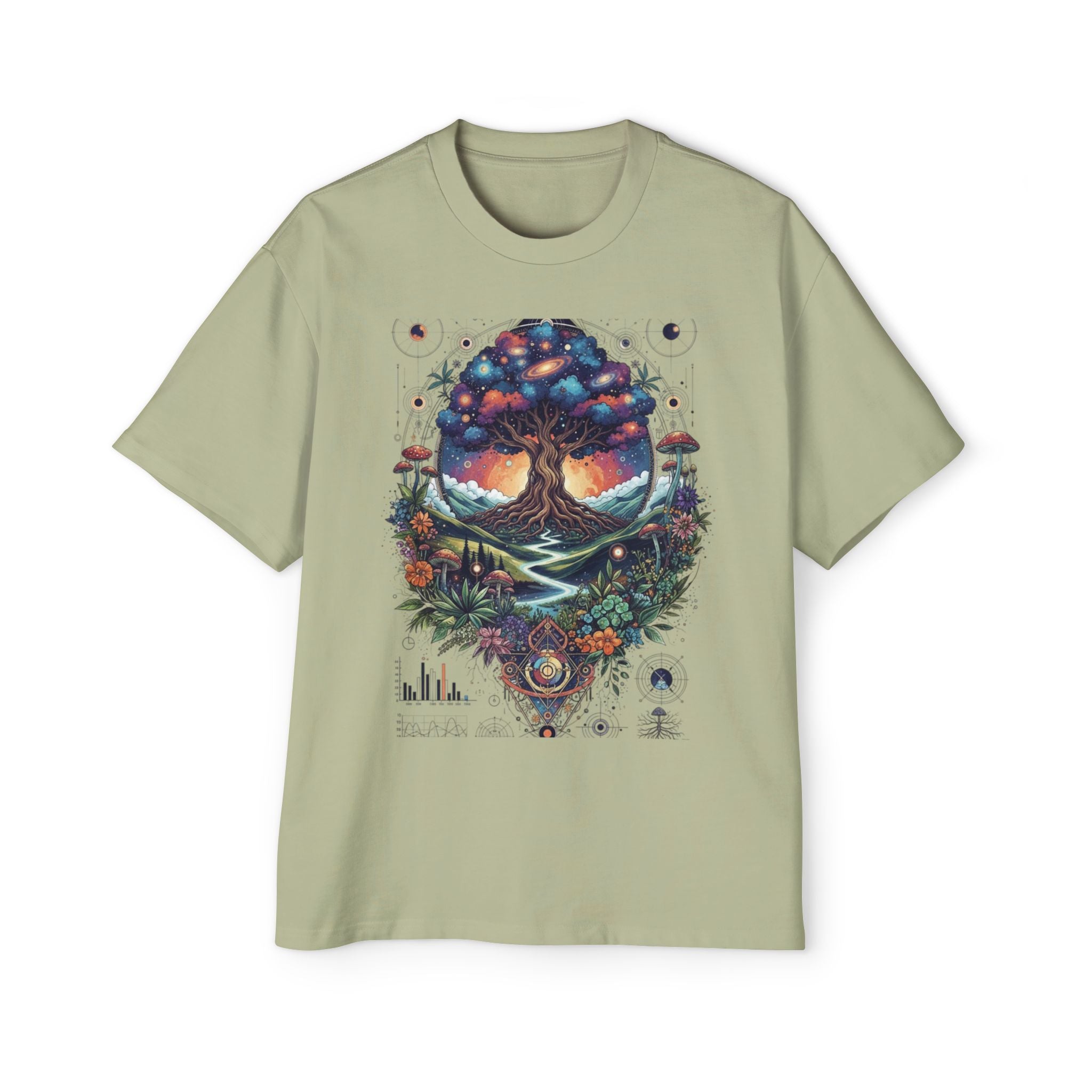 Bohemian Tree of Life Tee, Oversized Men's Shirt, Festival Wear, Nature Lover Gift, Eco-Friendly Fashion, Casual Summer Top