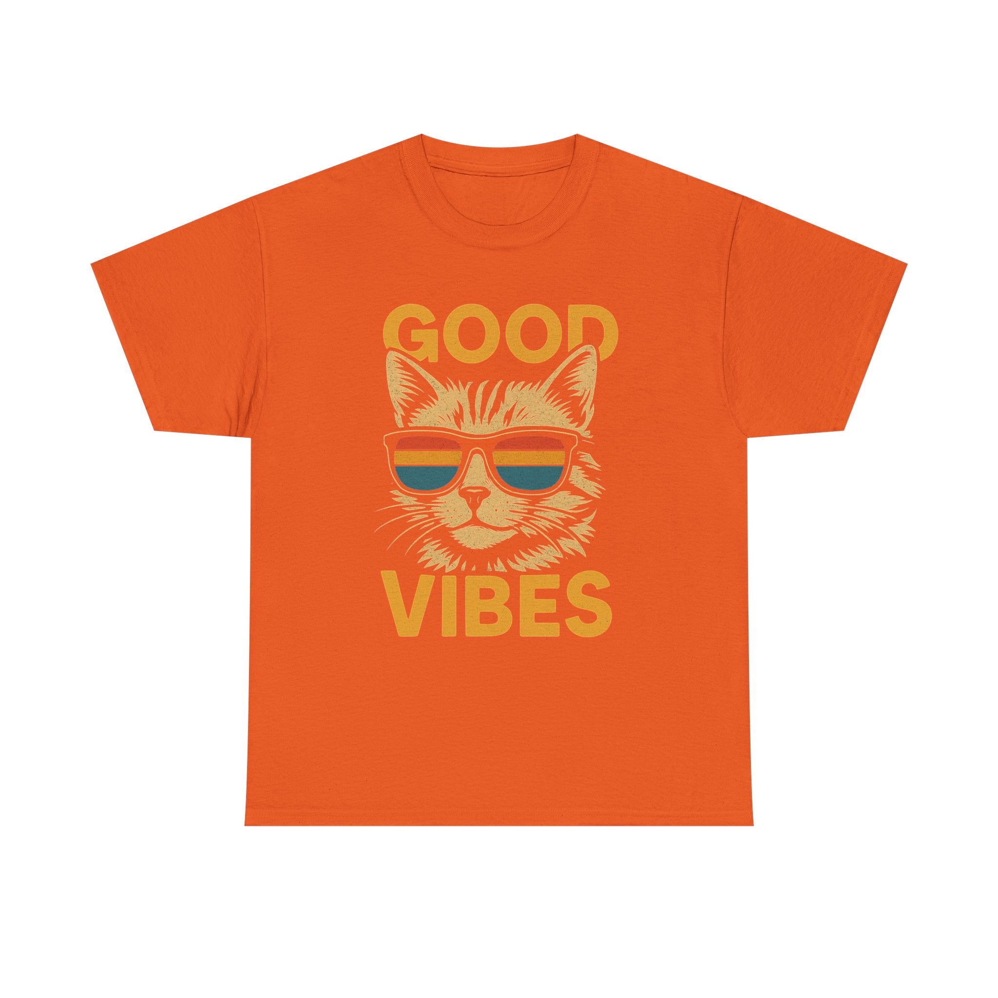 Good Vibes Cat Tee, Unisex Cotton T-Shirt, Summer Casual Top, Gift for Cat Lovers, Fun Pet Shirt, Chill Vibes Outfit
