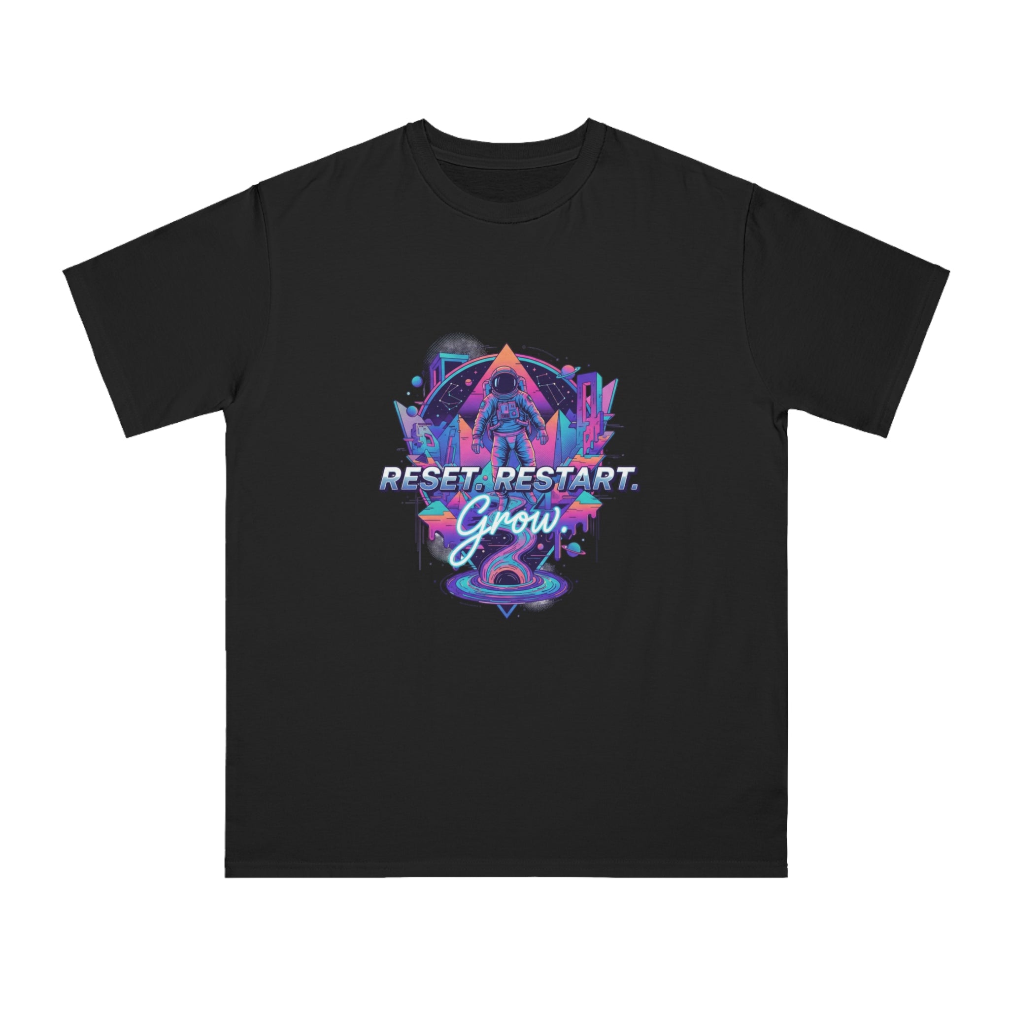 Organic Reset Restart Grow T-Shirt, Unisex Graphic Tee, Motivational Shirt, Eco-Friendly Apparel, Perfect for Gifts