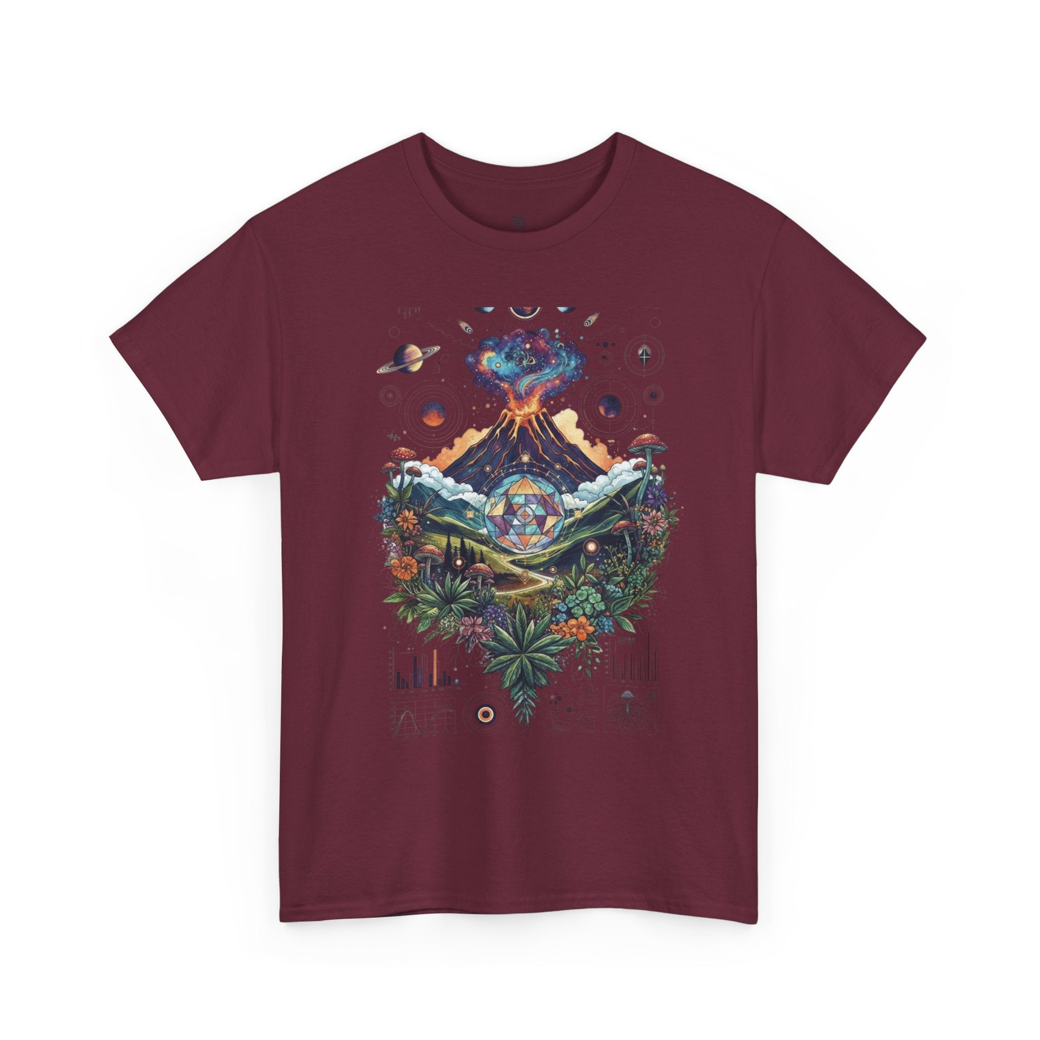 Nature-Inspired Unisex Heavy Cotton Tee | Volcano Art Shirt, Eco-Friendly T-Shirt, Gift for Nature Lovers, Unique Graphic Tee, Casual Wear