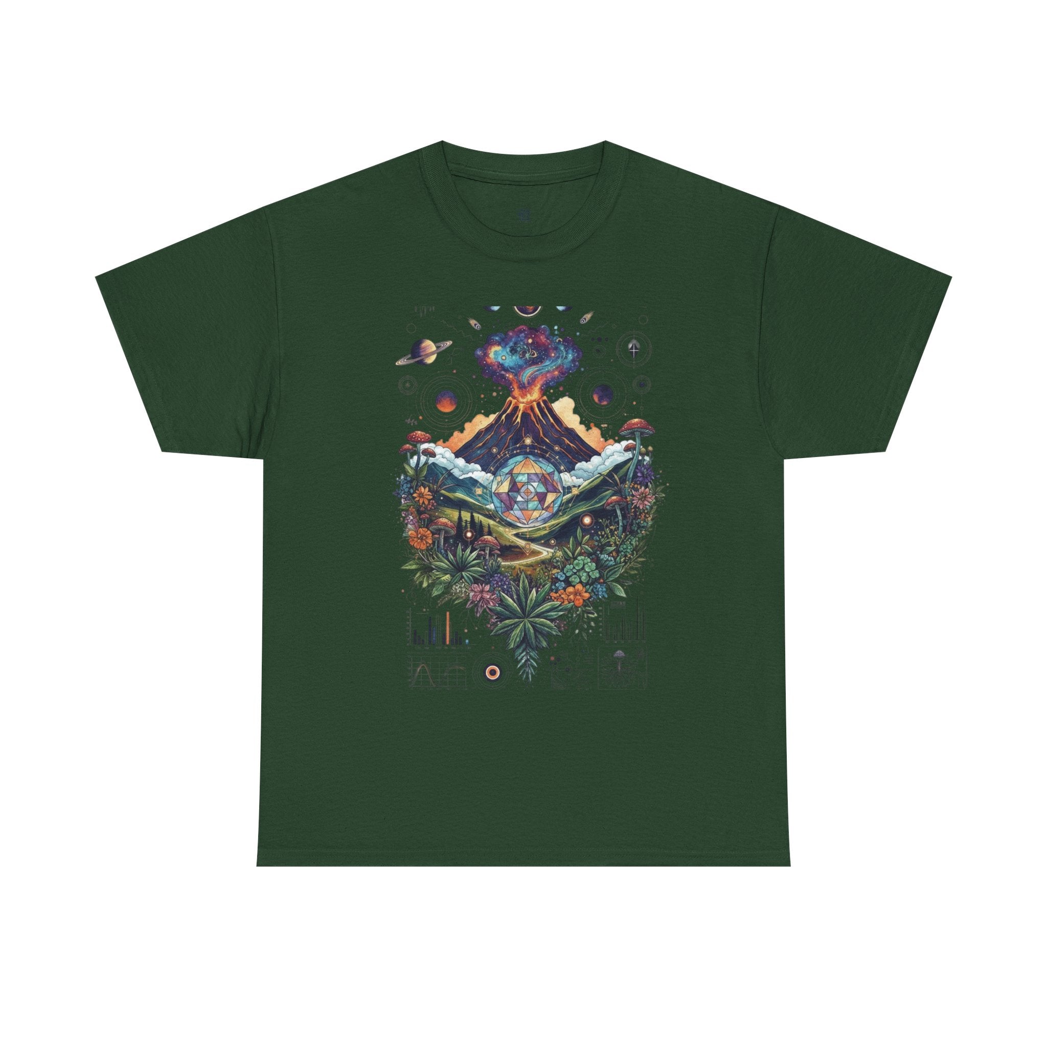Nature-Inspired Unisex Heavy Cotton Tee | Volcano Art Shirt, Eco-Friendly T-Shirt, Gift for Nature Lovers, Unique Graphic Tee, Casual Wear