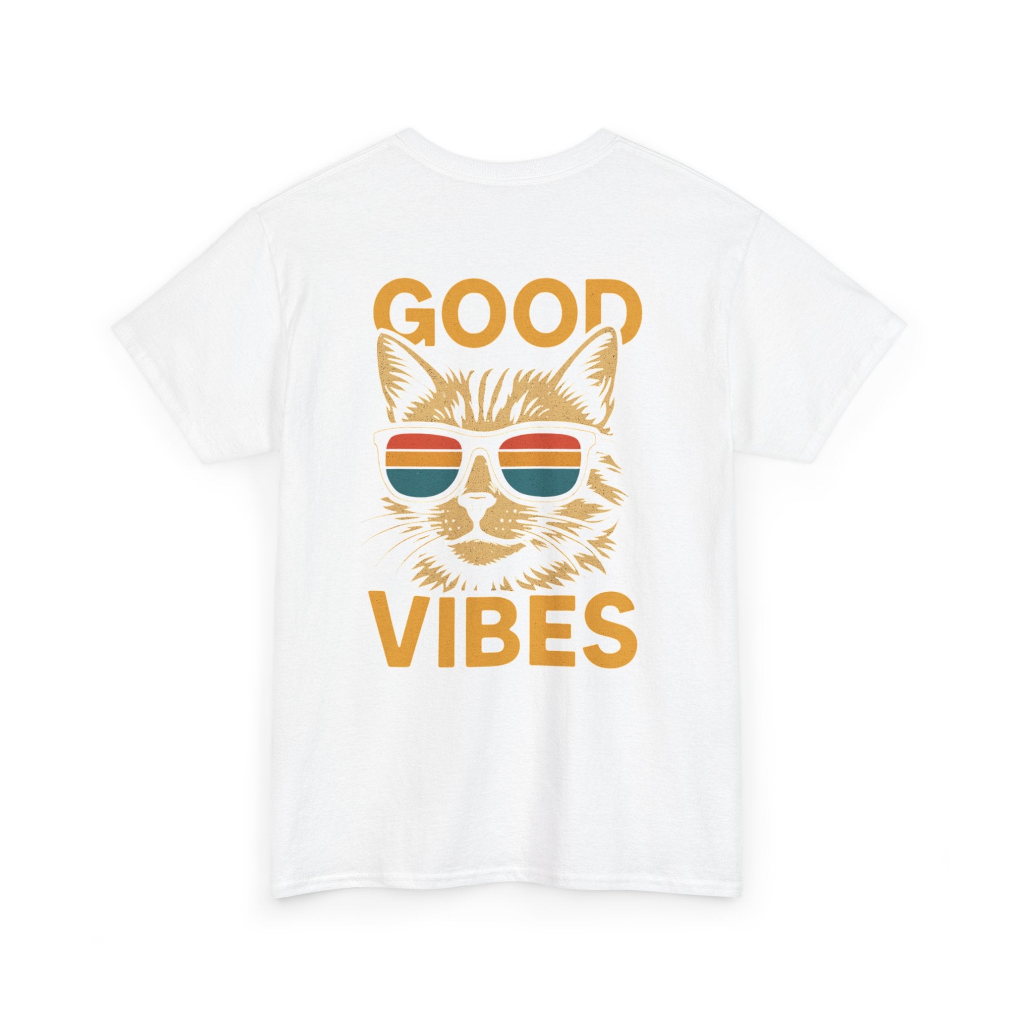 Good Vibes Cat Tee, Unisex Cotton T-Shirt, Summer Casual Top, Gift for Cat Lovers, Fun Pet Shirt, Chill Vibes Outfit