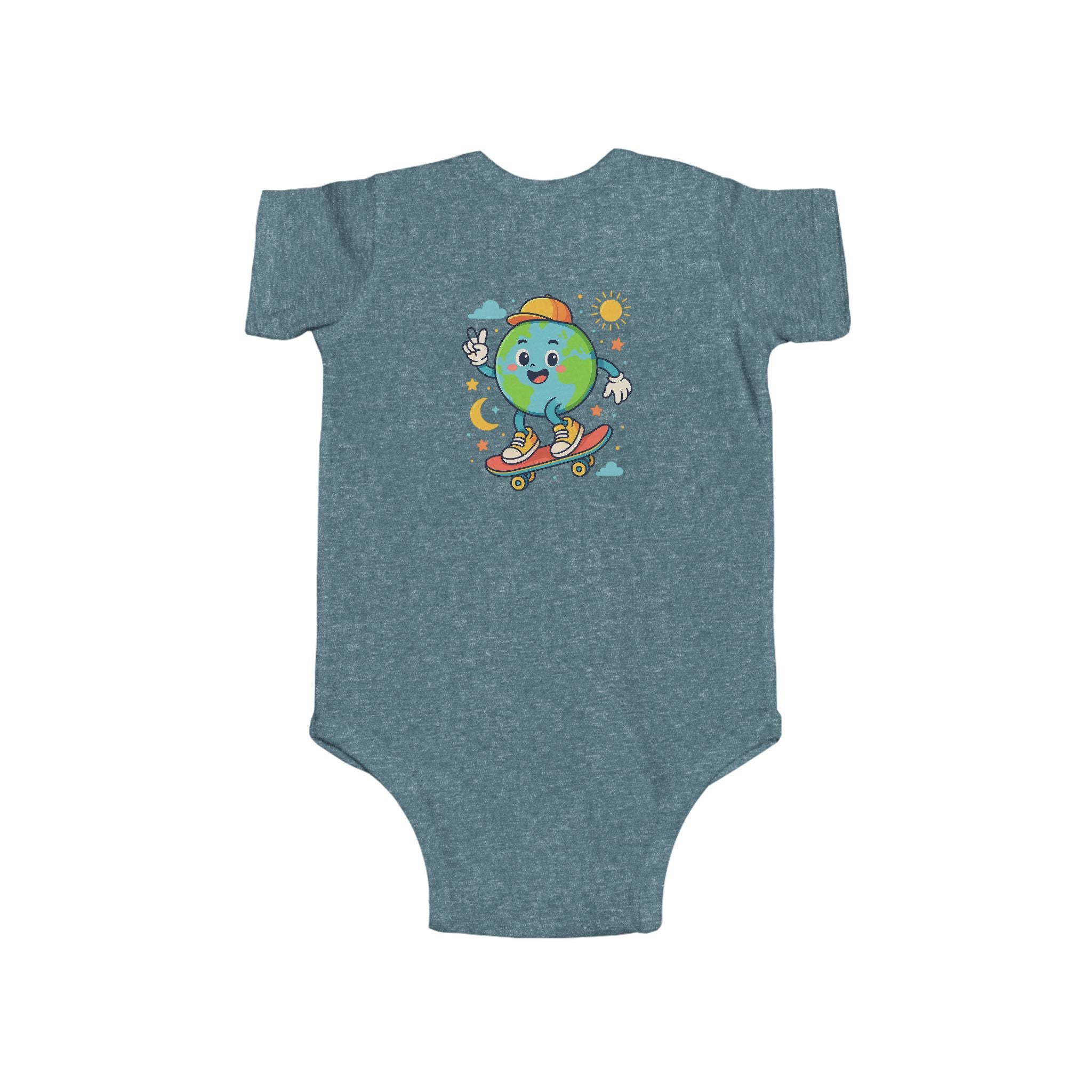 Skateboarding Earth Infant Bodysuit - Cute Baby Outfit, Eco-Friendly Gift, Toddler Apparel, Birthday Gift, New Parent Essentials