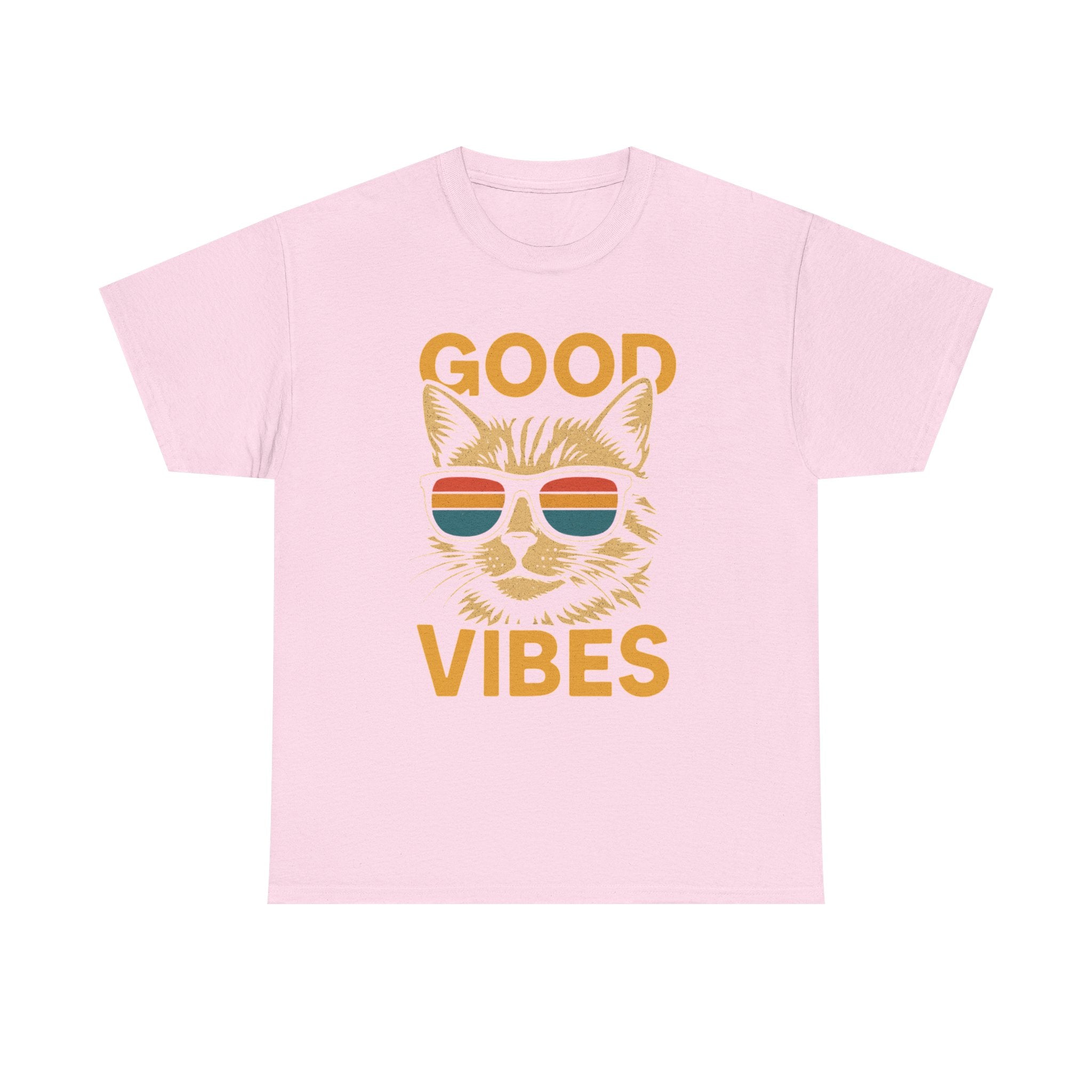 Good Vibes Cat Tee, Unisex Cotton T-Shirt, Summer Casual Top, Gift for Cat Lovers, Fun Pet Shirt, Chill Vibes Outfit