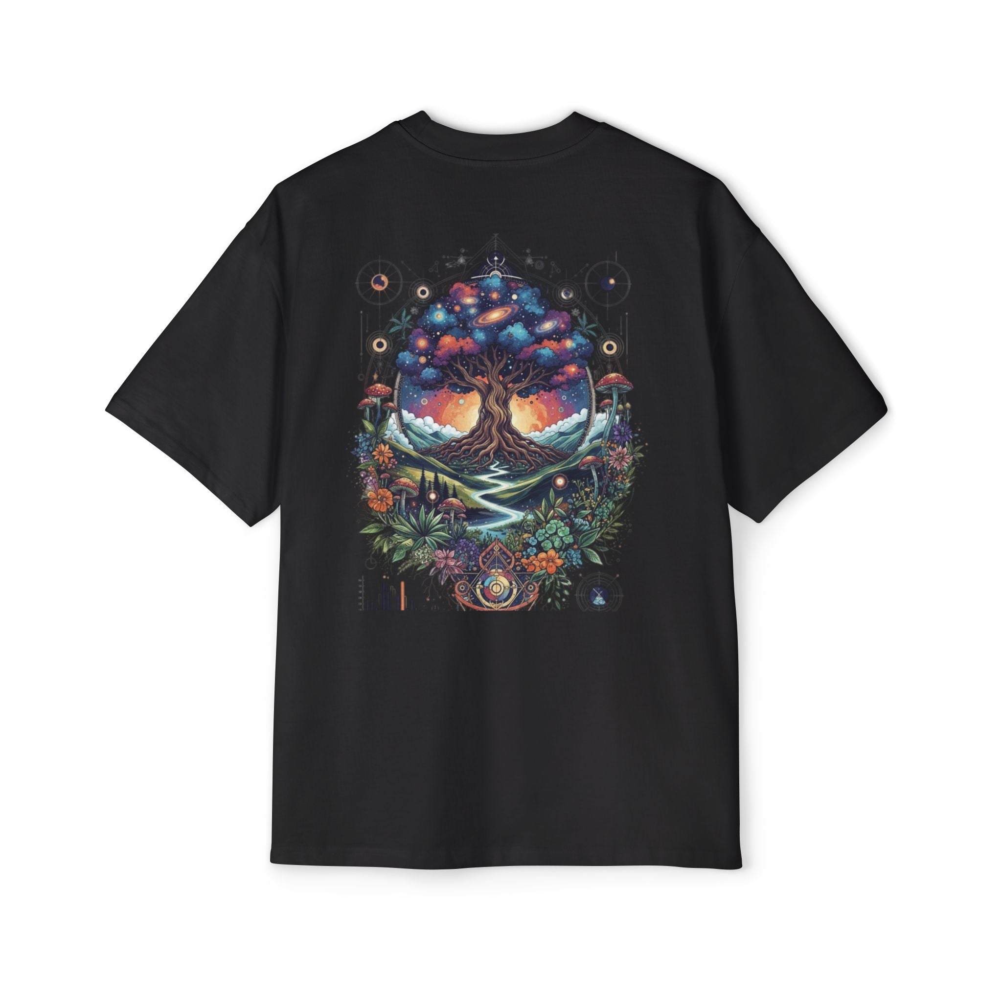 Bohemian Tree of Life Tee, Oversized Men's Shirt, Festival Wear, Nature Lover Gift, Eco-Friendly Fashion, Casual Summer Top