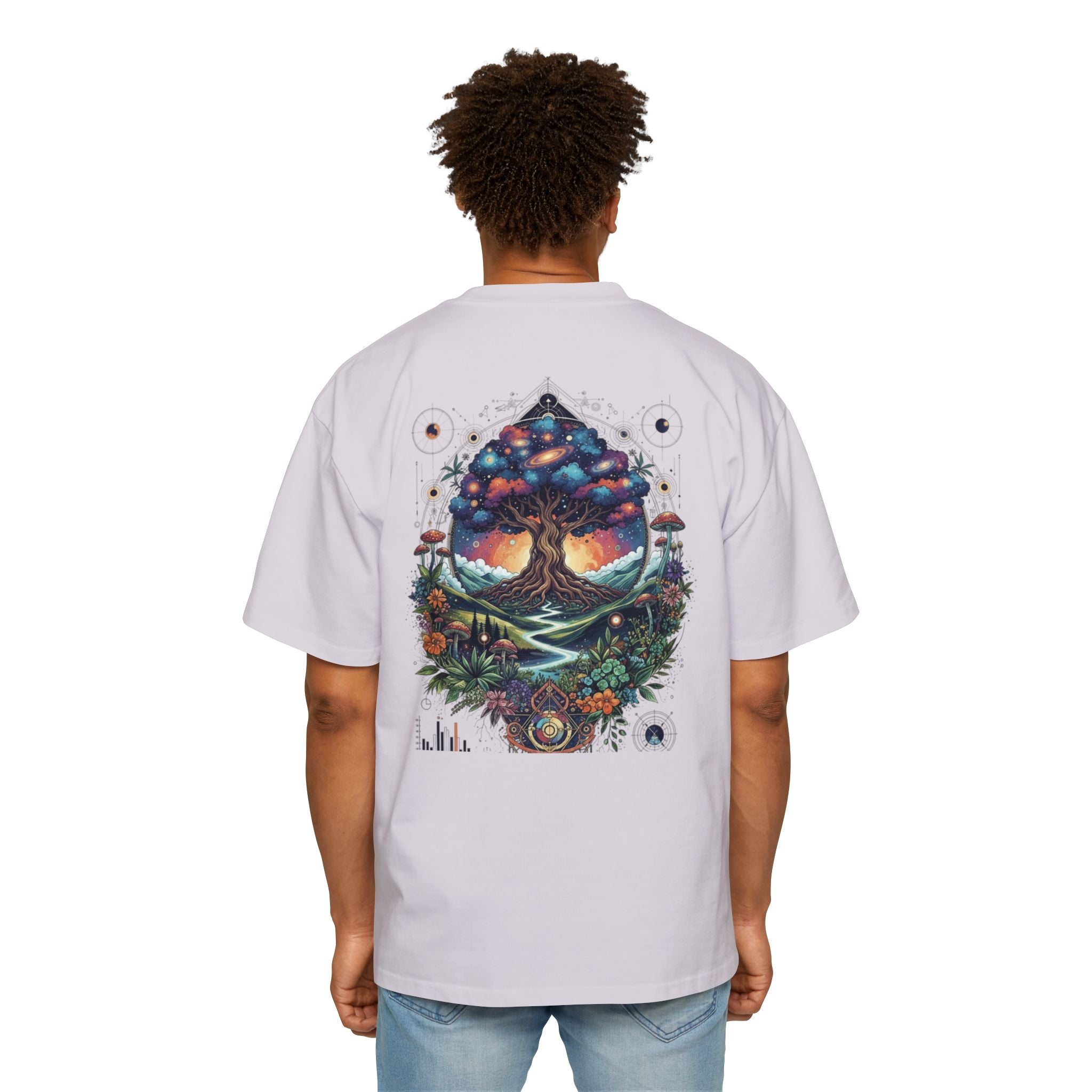Bohemian Tree of Life Tee, Oversized Men's Shirt, Festival Wear, Nature Lover Gift, Eco-Friendly Fashion, Casual Summer Top