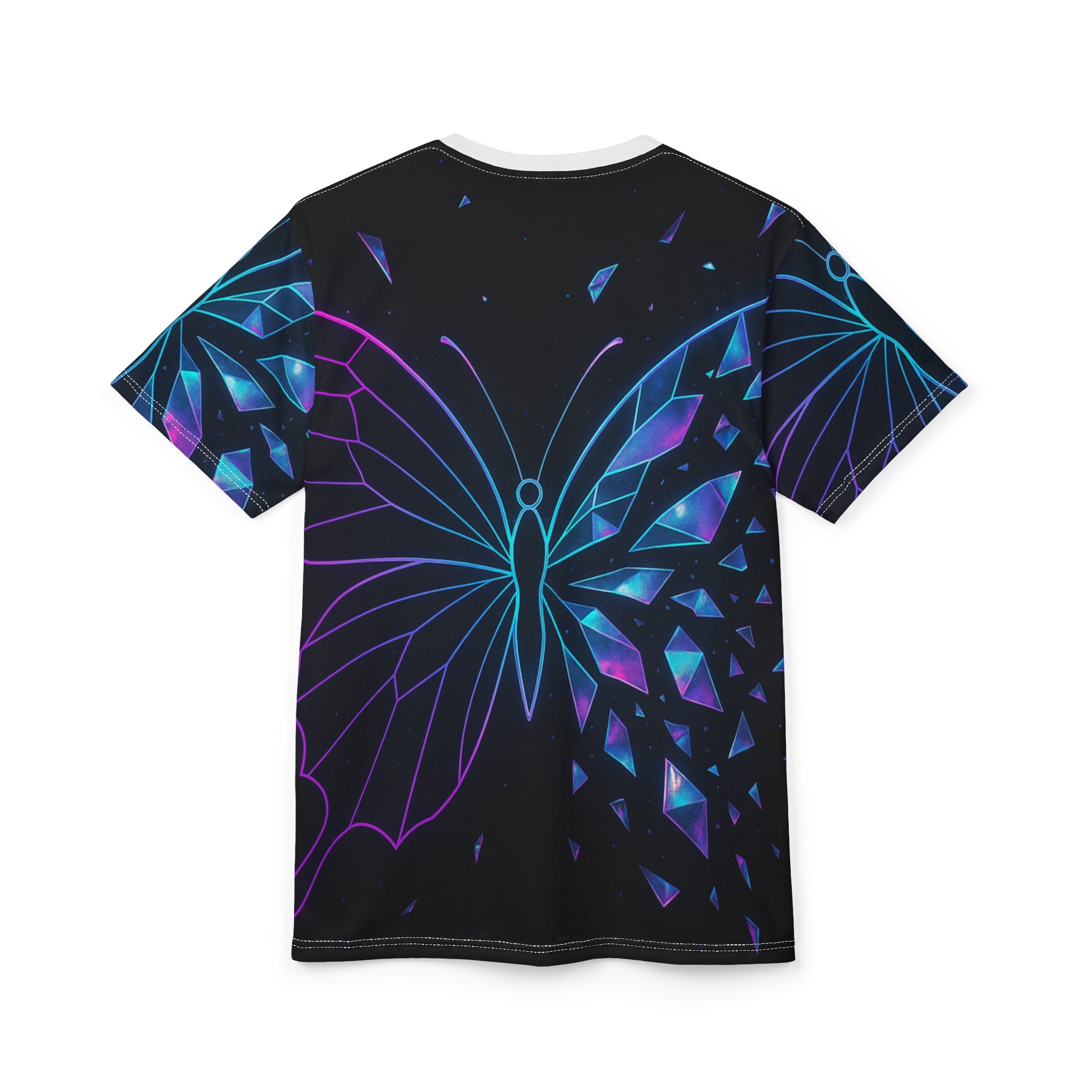 Colorful Butterfly AOP Unisex Tee, Graphic T-Shirt, Casual Wear, Unique Gift, Trendy Fashion, Butterfly Lover Apparel