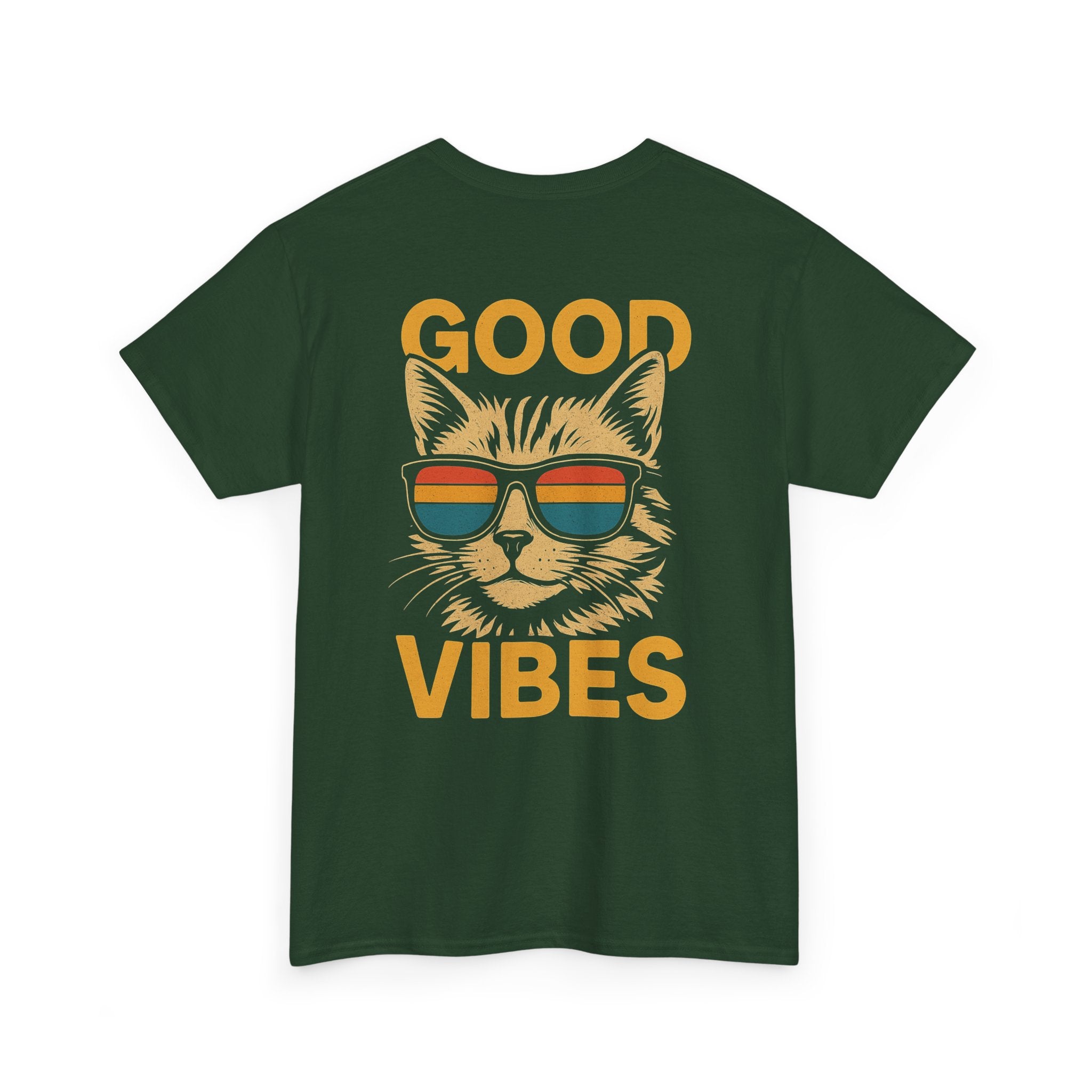 Good Vibes Cat Tee, Unisex Cotton T-Shirt, Summer Casual Top, Gift for Cat Lovers, Fun Pet Shirt, Chill Vibes Outfit