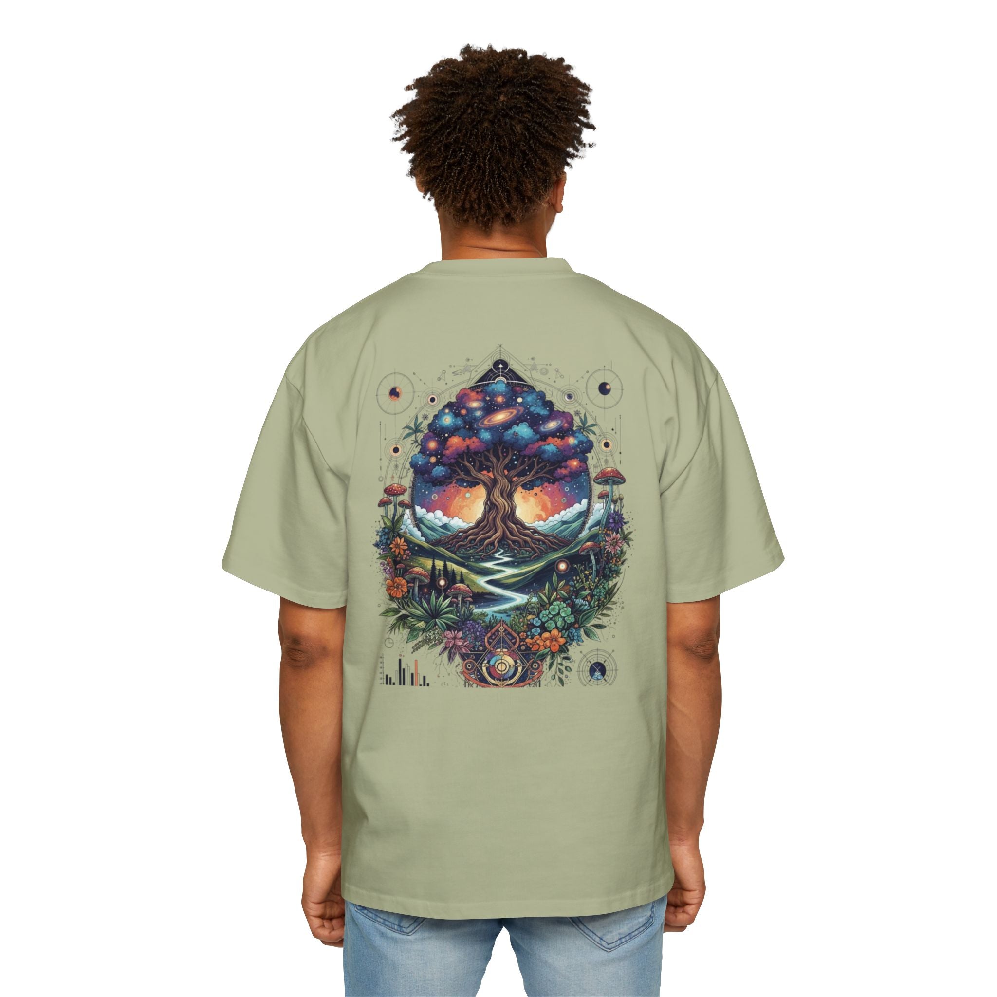 Bohemian Tree of Life Tee, Oversized Men's Shirt, Festival Wear, Nature Lover Gift, Eco-Friendly Fashion, Casual Summer Top