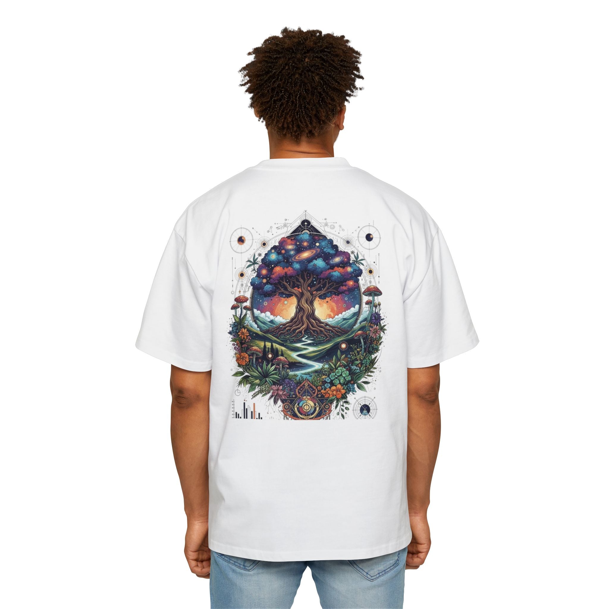 Bohemian Tree of Life Tee, Oversized Men's Shirt, Festival Wear, Nature Lover Gift, Eco-Friendly Fashion, Casual Summer Top