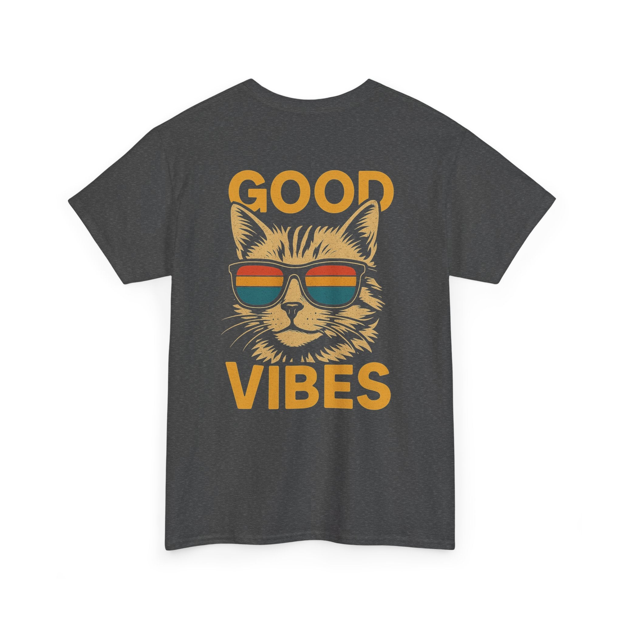 Good Vibes Cat Tee, Unisex Cotton T-Shirt, Summer Casual Top, Gift for Cat Lovers, Fun Pet Shirt, Chill Vibes Outfit