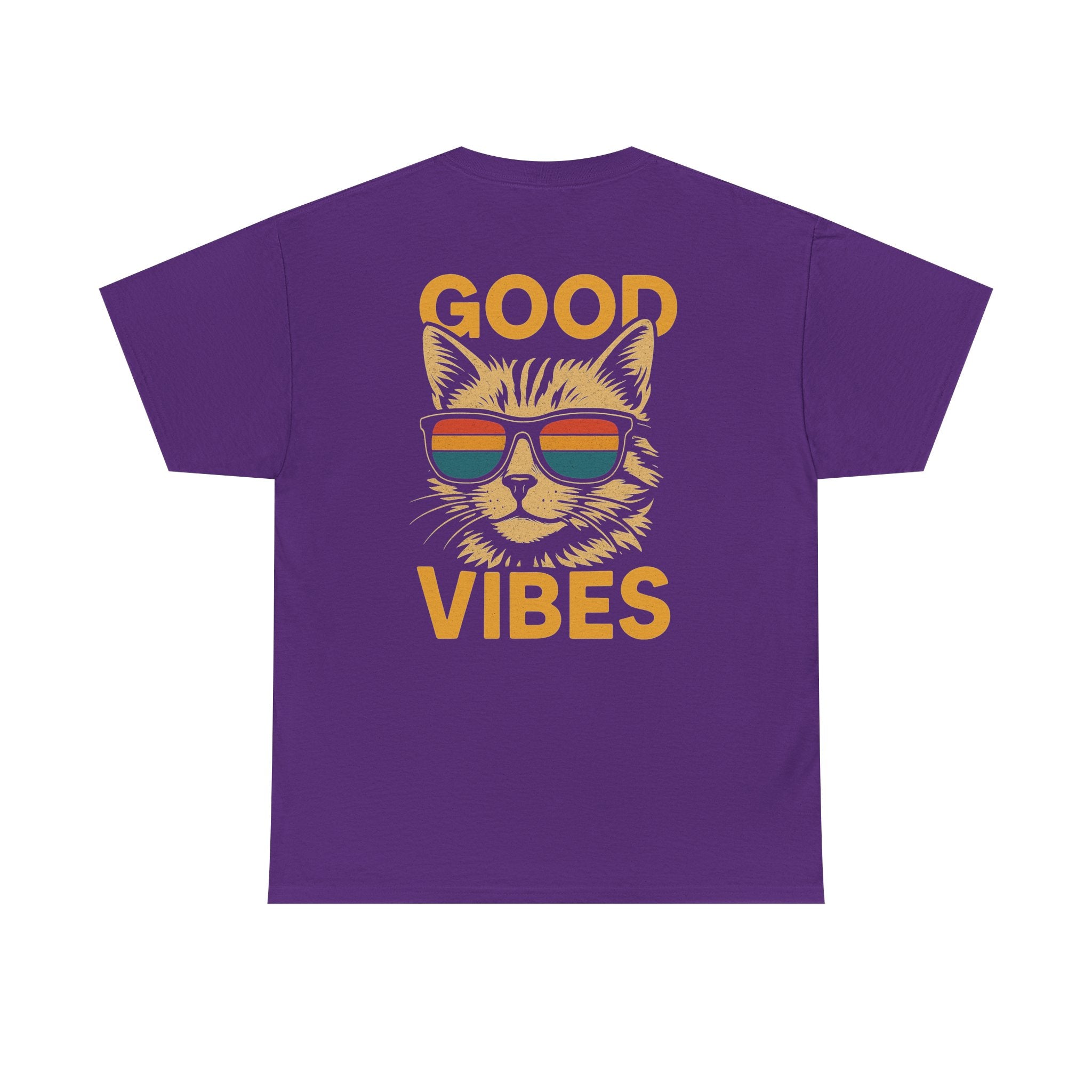 Good Vibes Cat Tee, Unisex Cotton T-Shirt, Summer Casual Top, Gift for Cat Lovers, Fun Pet Shirt, Chill Vibes Outfit