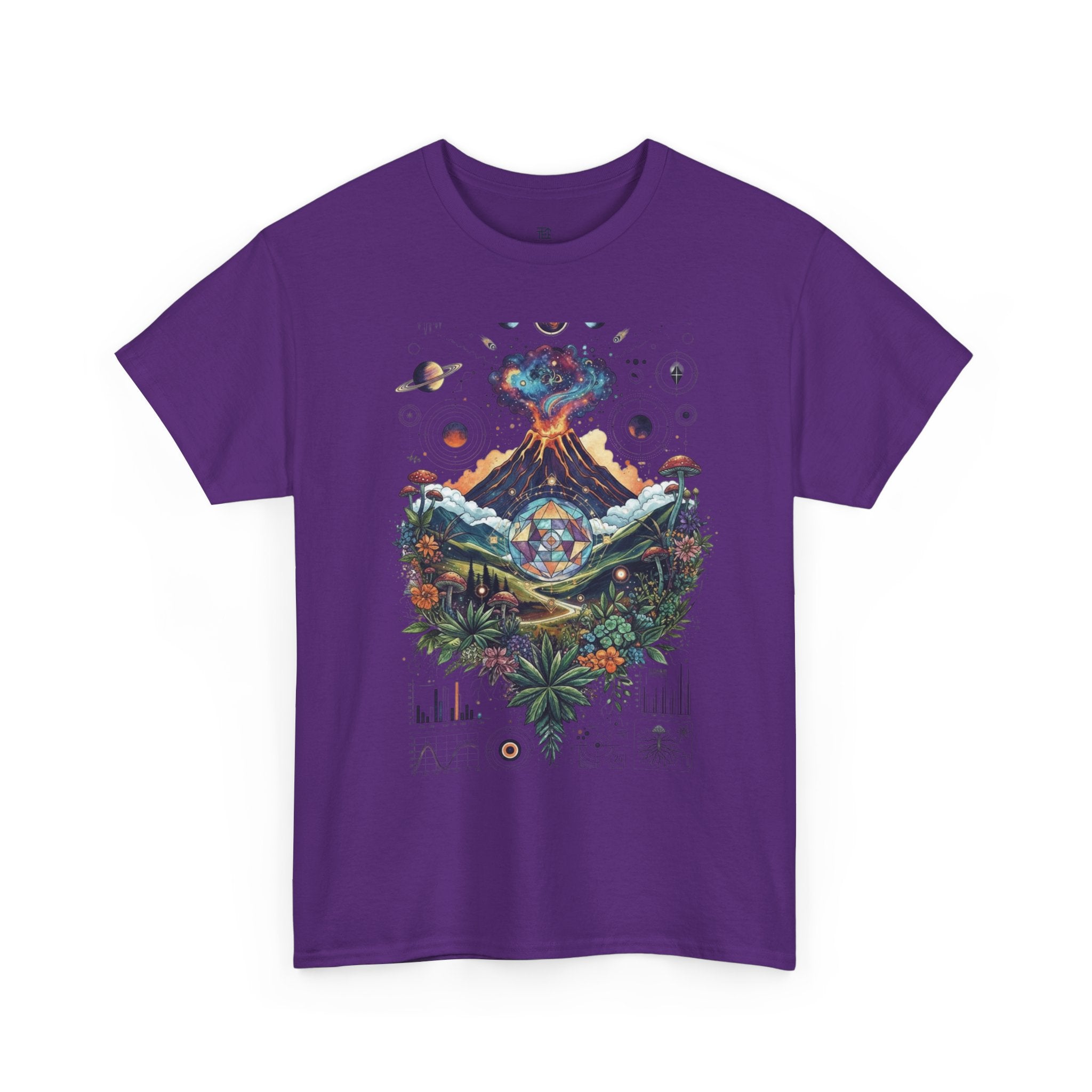 Nature-Inspired Unisex Heavy Cotton Tee | Volcano Art Shirt, Eco-Friendly T-Shirt, Gift for Nature Lovers, Unique Graphic Tee, Casual Wear