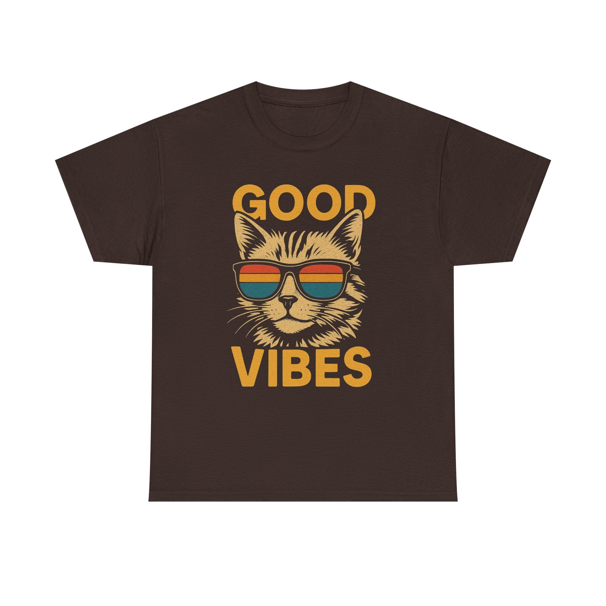 Good Vibes Cat Tee, Unisex Cotton T-Shirt, Summer Casual Top, Gift for Cat Lovers, Fun Pet Shirt, Chill Vibes Outfit