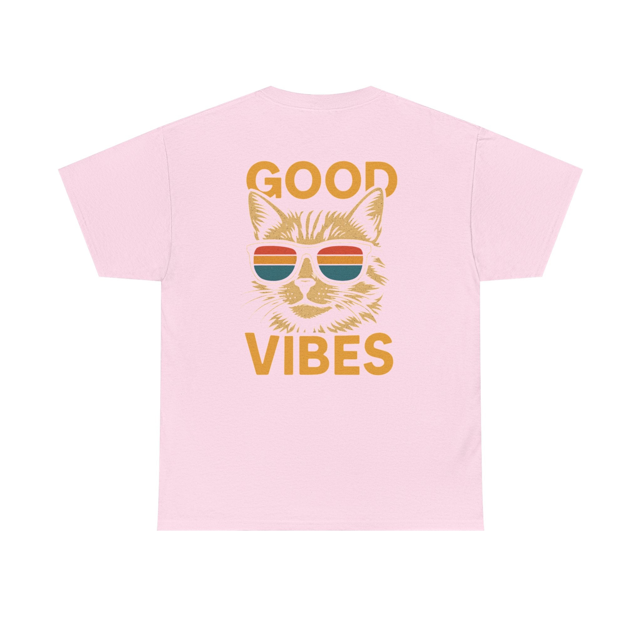 Good Vibes Cat Tee, Unisex Cotton T-Shirt, Summer Casual Top, Gift for Cat Lovers, Fun Pet Shirt, Chill Vibes Outfit