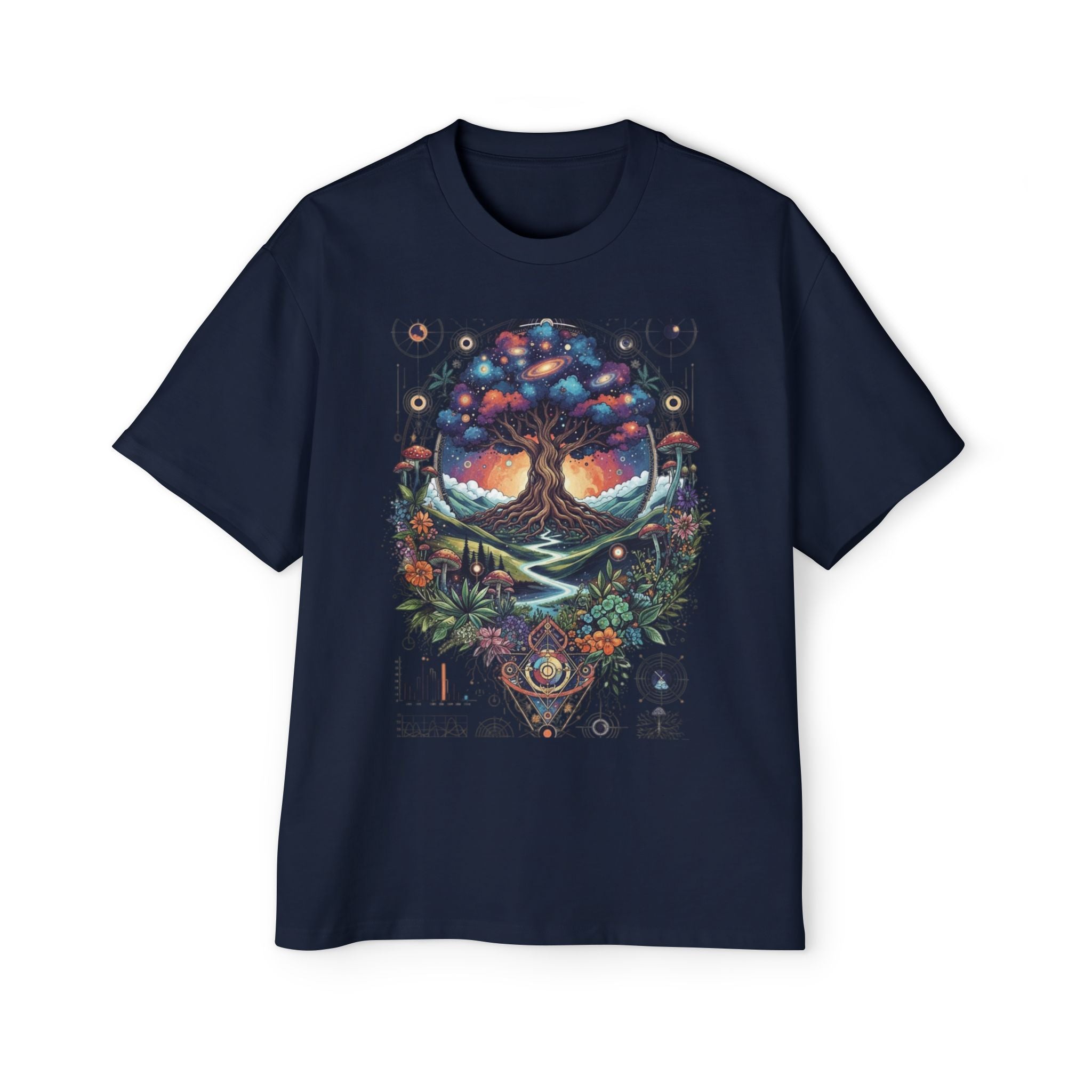Bohemian Tree of Life Tee, Oversized Men's Shirt, Festival Wear, Nature Lover Gift, Eco-Friendly Fashion, Casual Summer Top