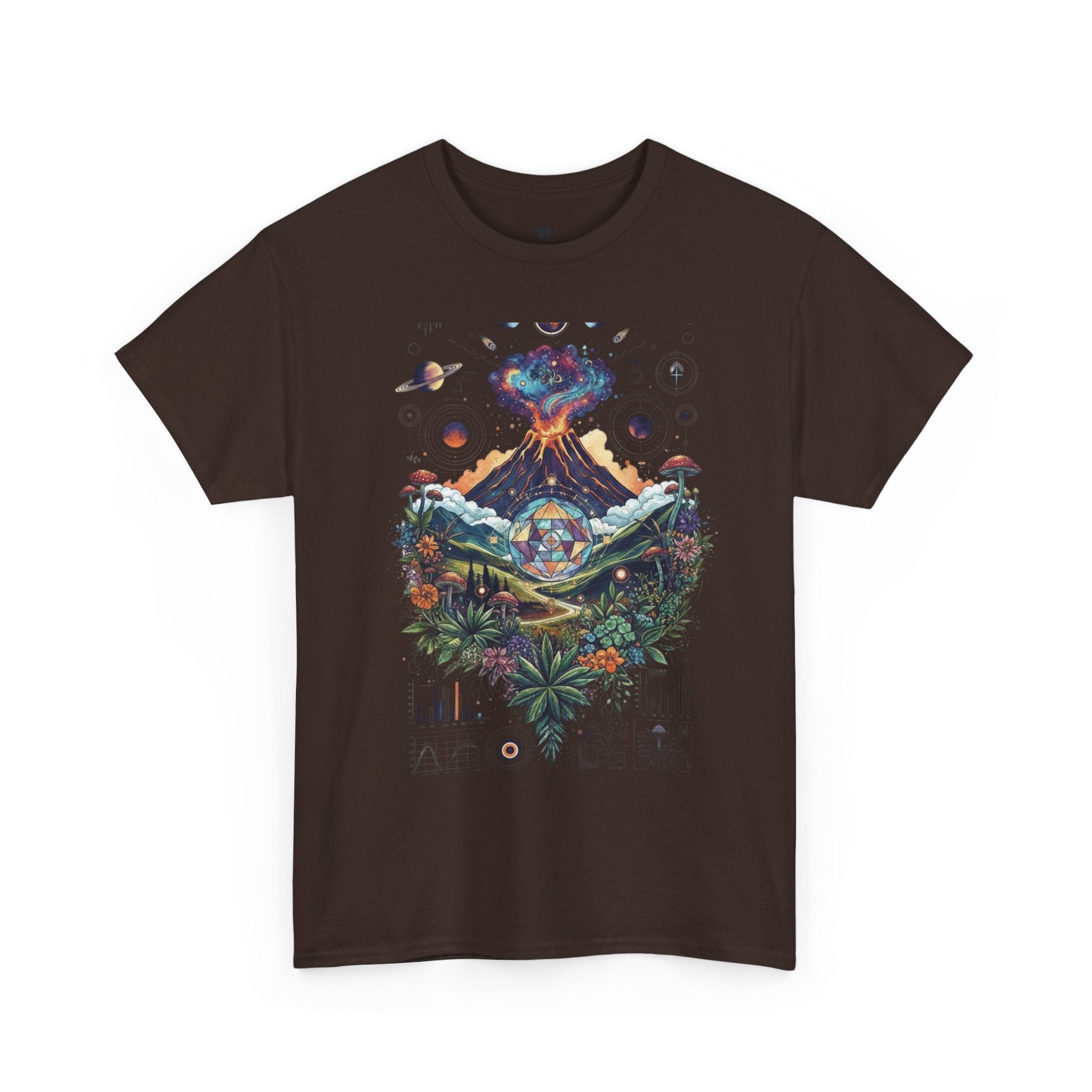 Nature-Inspired Unisex Heavy Cotton Tee | Volcano Art Shirt, Eco-Friendly T-Shirt, Gift for Nature Lovers, Unique Graphic Tee, Casual Wear