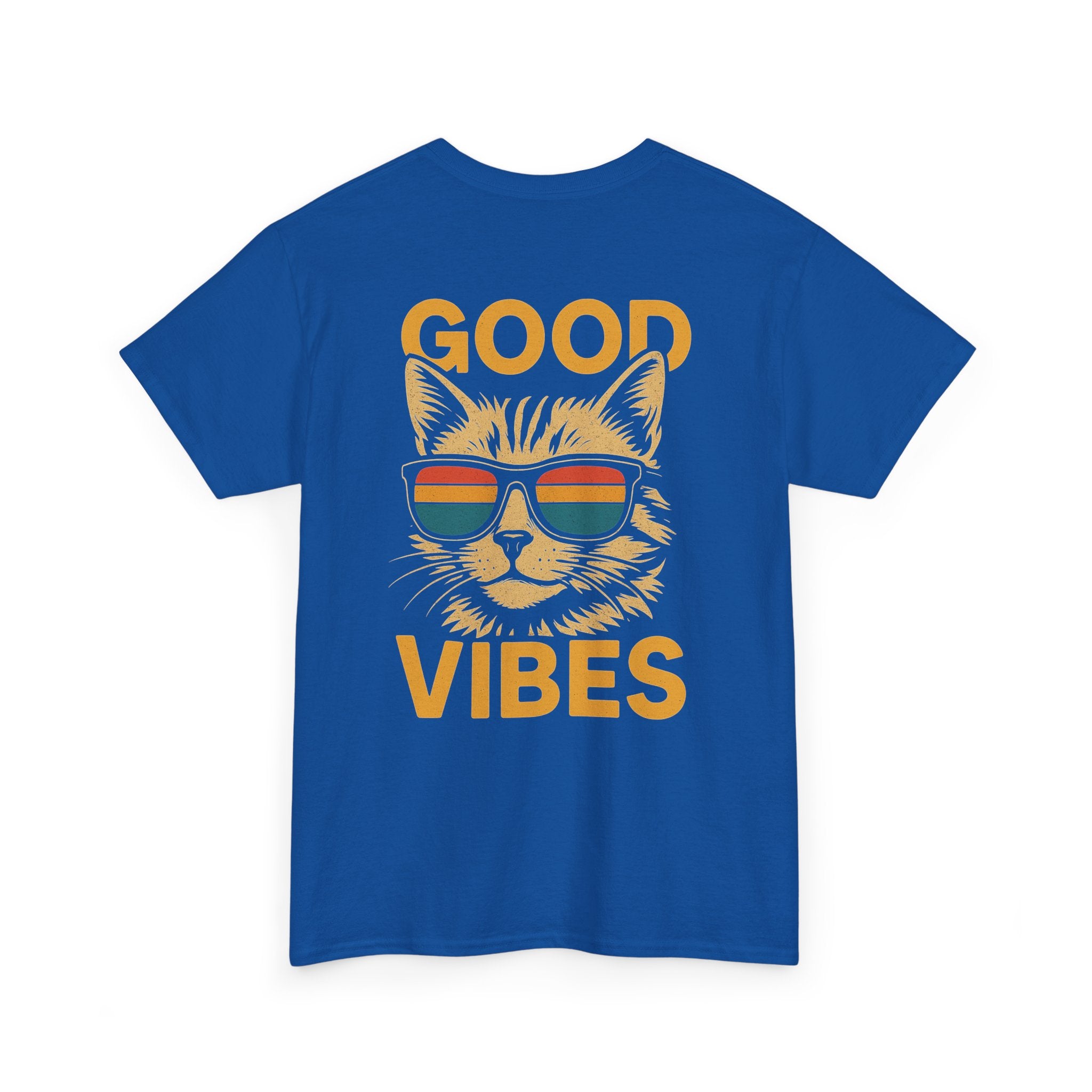 Good Vibes Cat Tee, Unisex Cotton T-Shirt, Summer Casual Top, Gift for Cat Lovers, Fun Pet Shirt, Chill Vibes Outfit