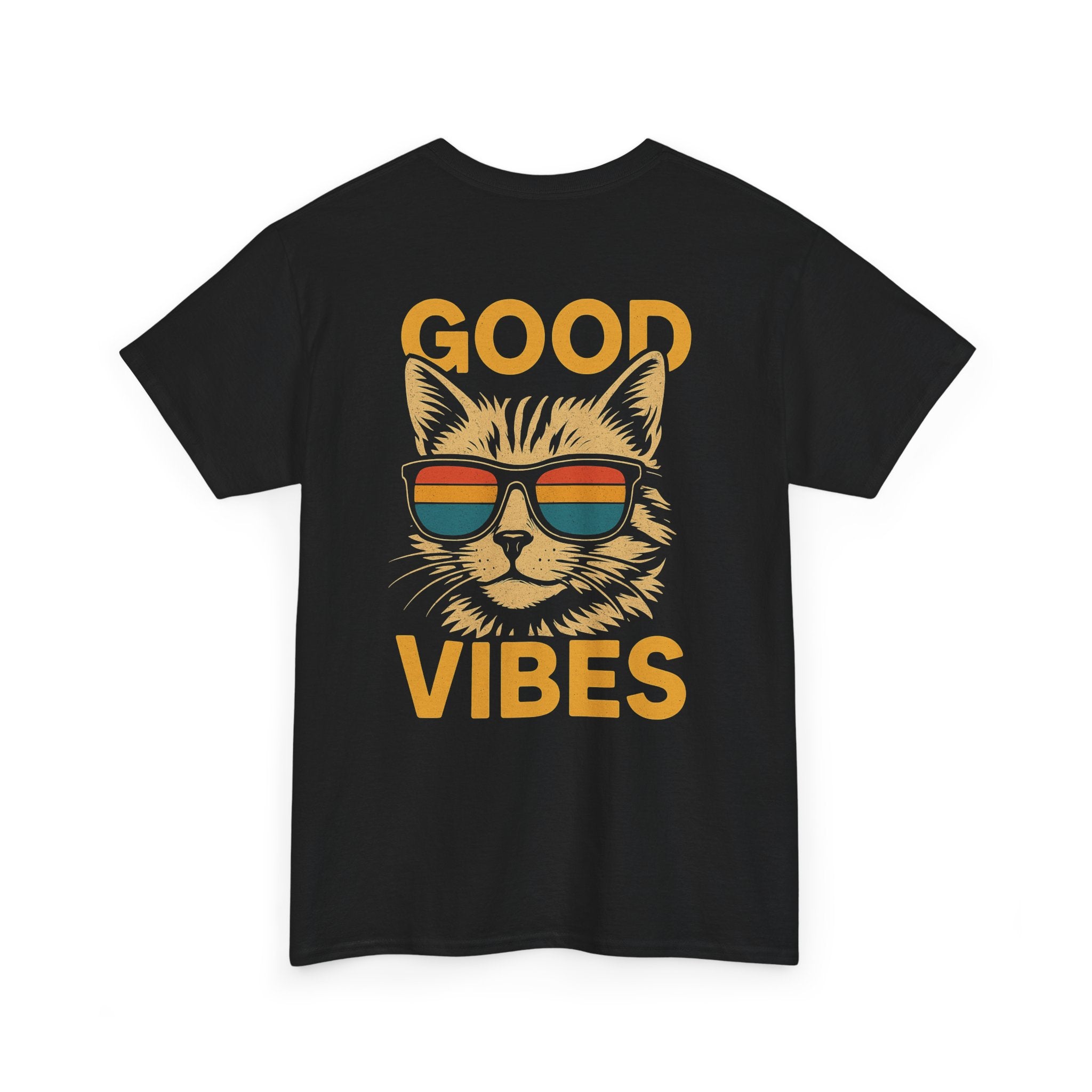 Good Vibes Cat Tee, Unisex Cotton T-Shirt, Summer Casual Top, Gift for Cat Lovers, Fun Pet Shirt, Chill Vibes Outfit